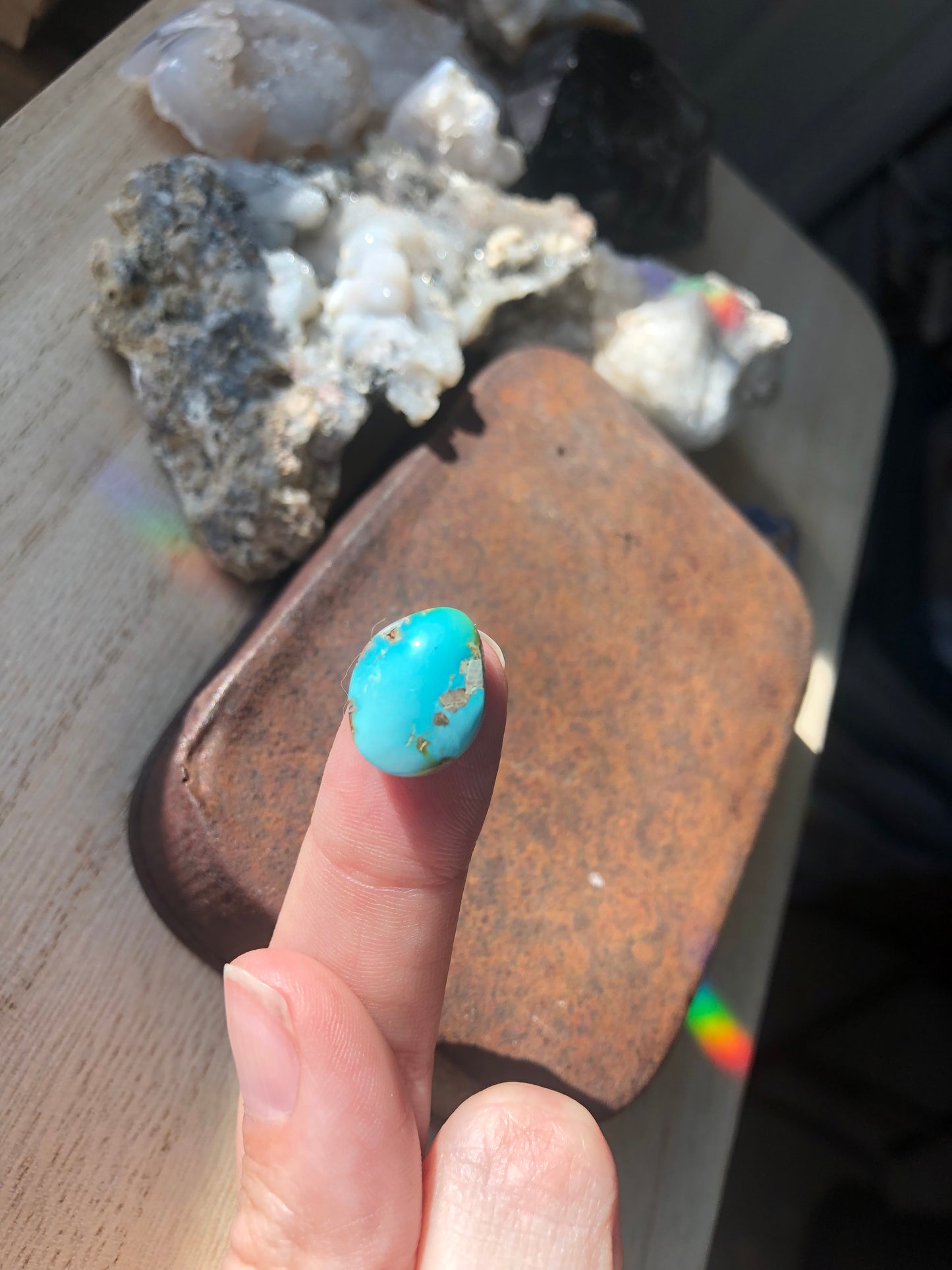 Natural Turquoise Cabochon - Silver Fox Mine