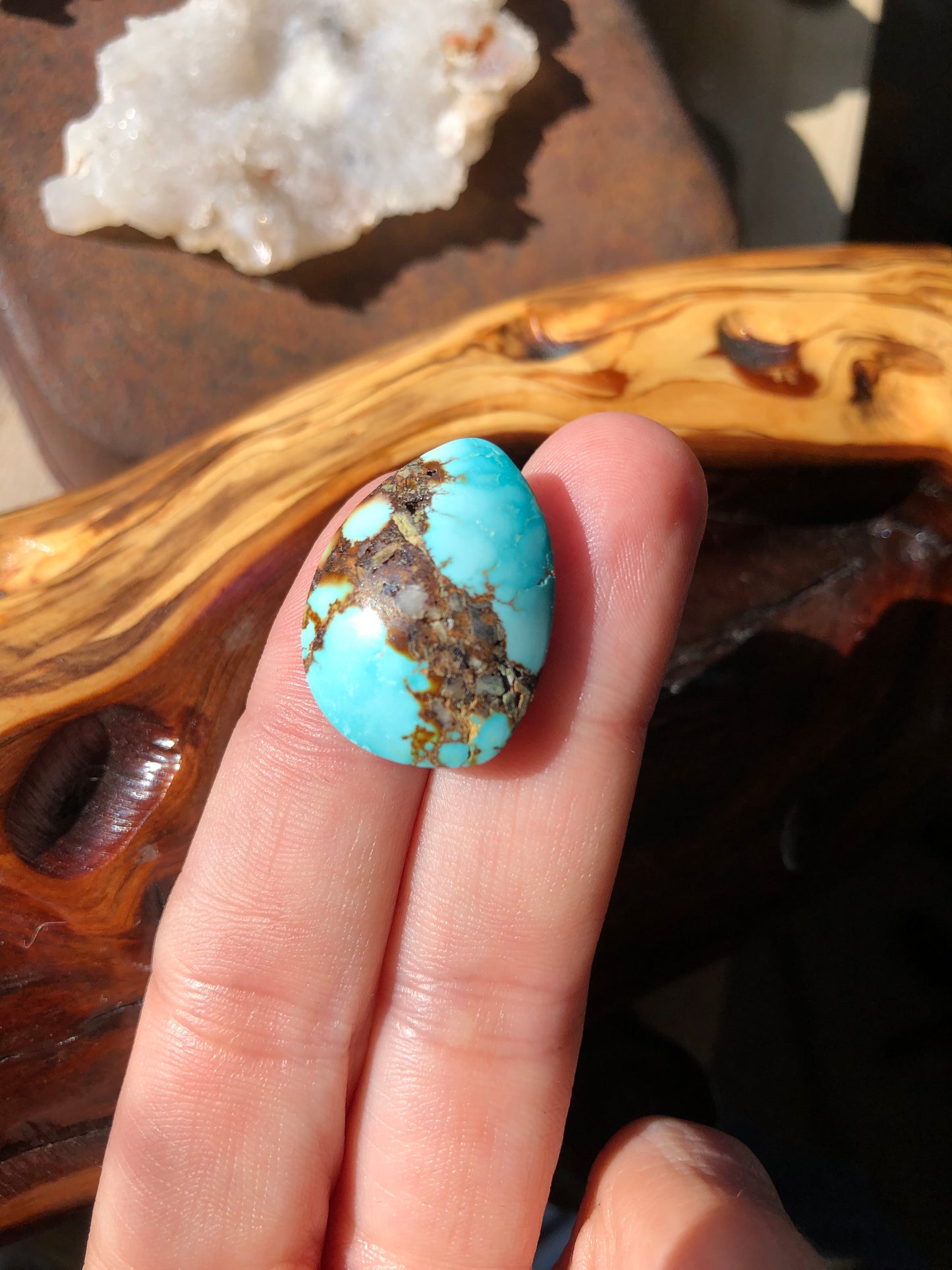 Natural Turquoise Cabochon - Silver Fox Mine