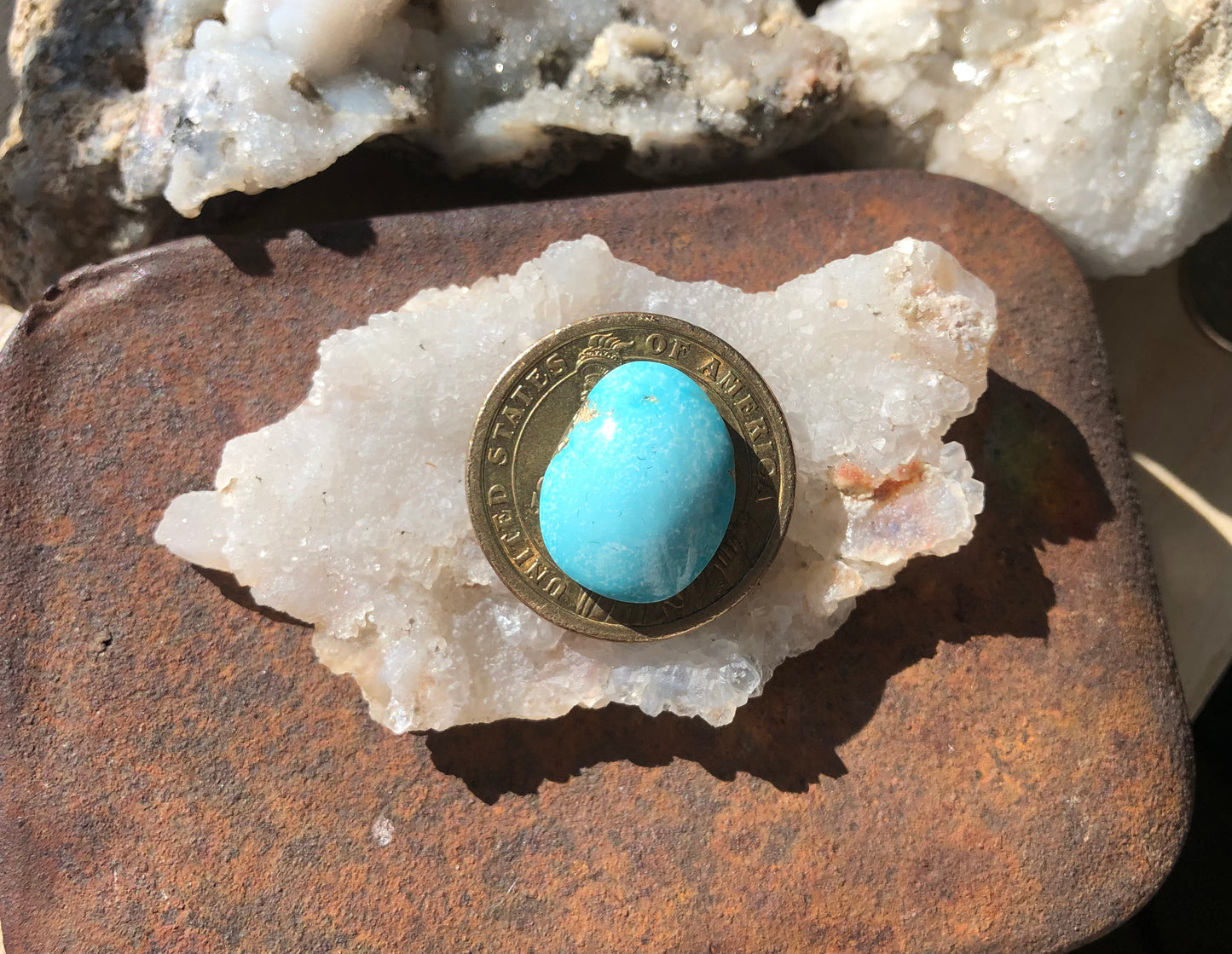 Natural Turquoise Cabochon - Silver Fox Mine