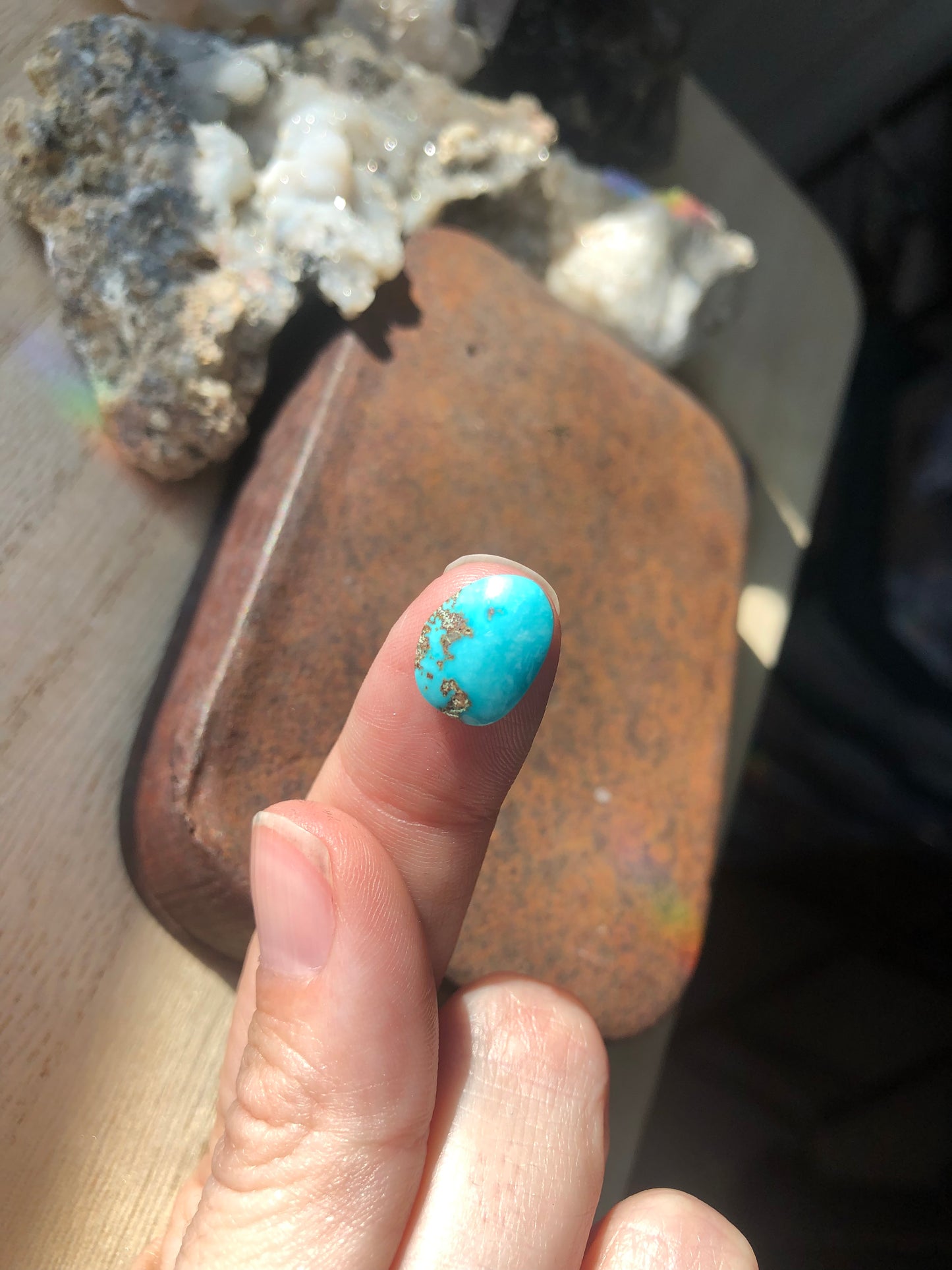 Natural Turquoise Cabochon - Silver Fox Mine