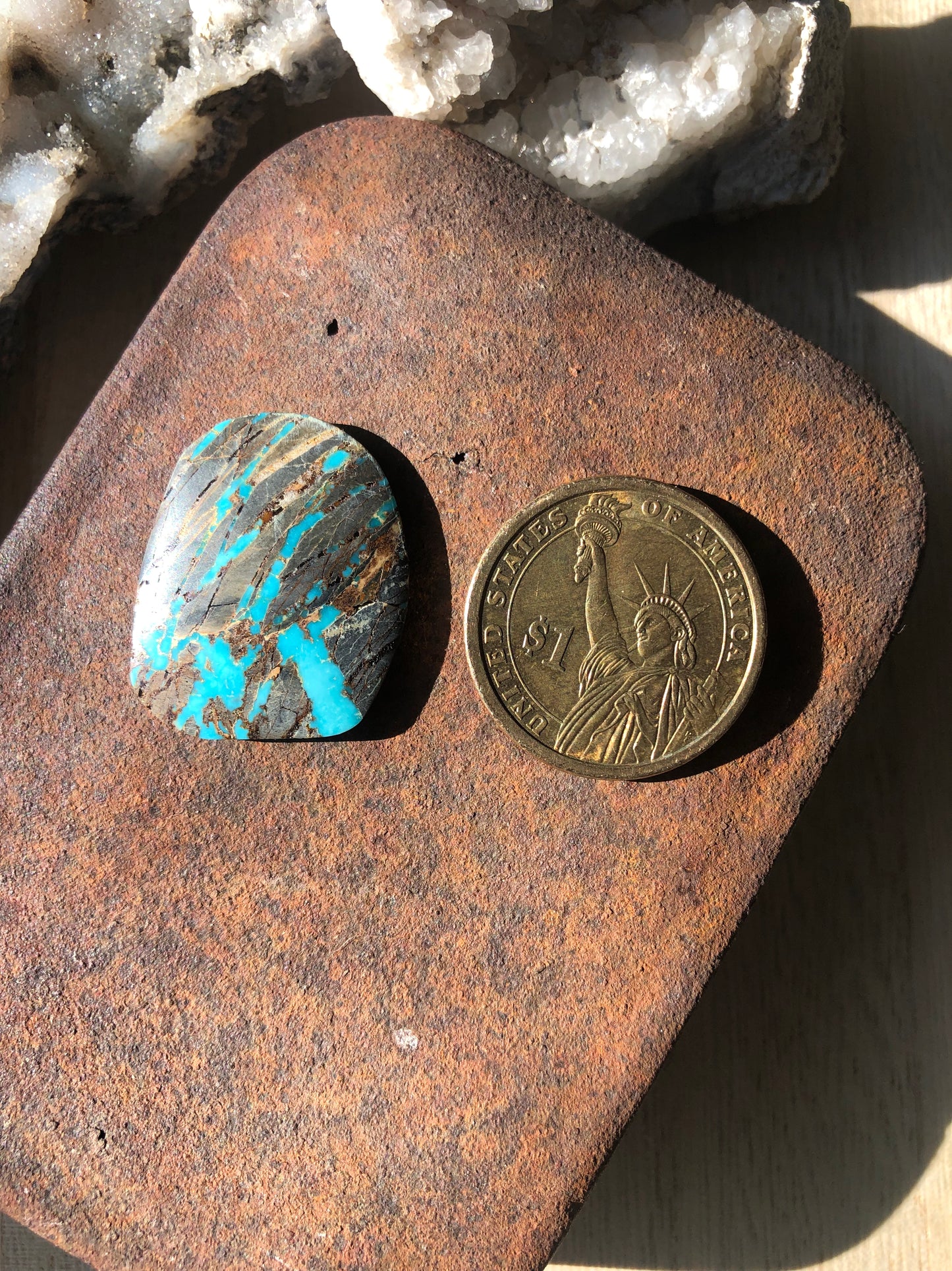 Natural Turquoise Cabochon - Silver Fox Mine