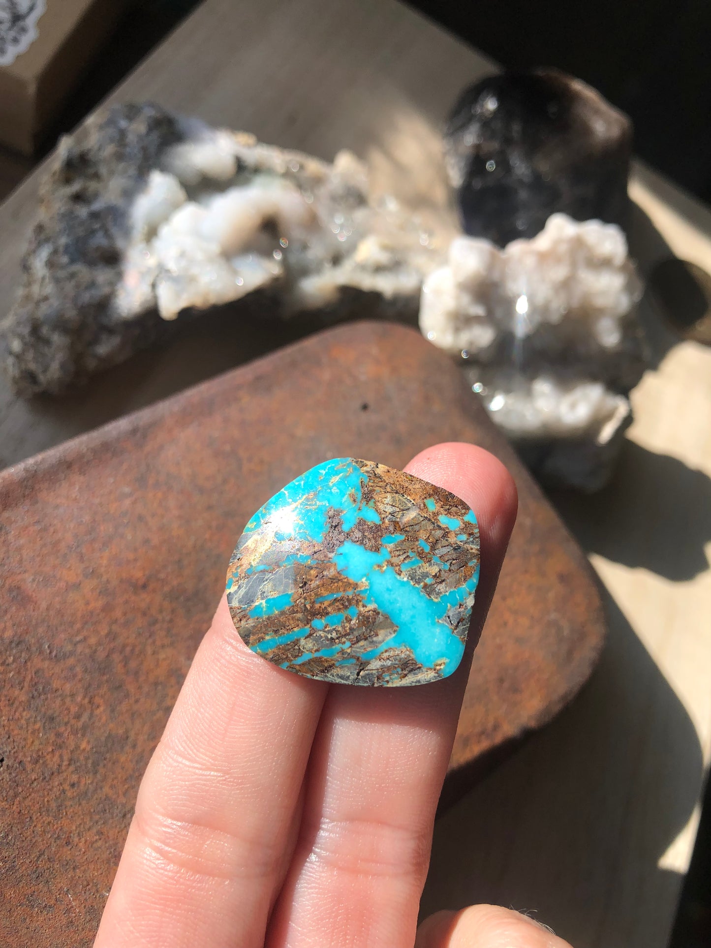 Natural Turquoise Cabochon - Silver Fox Mine