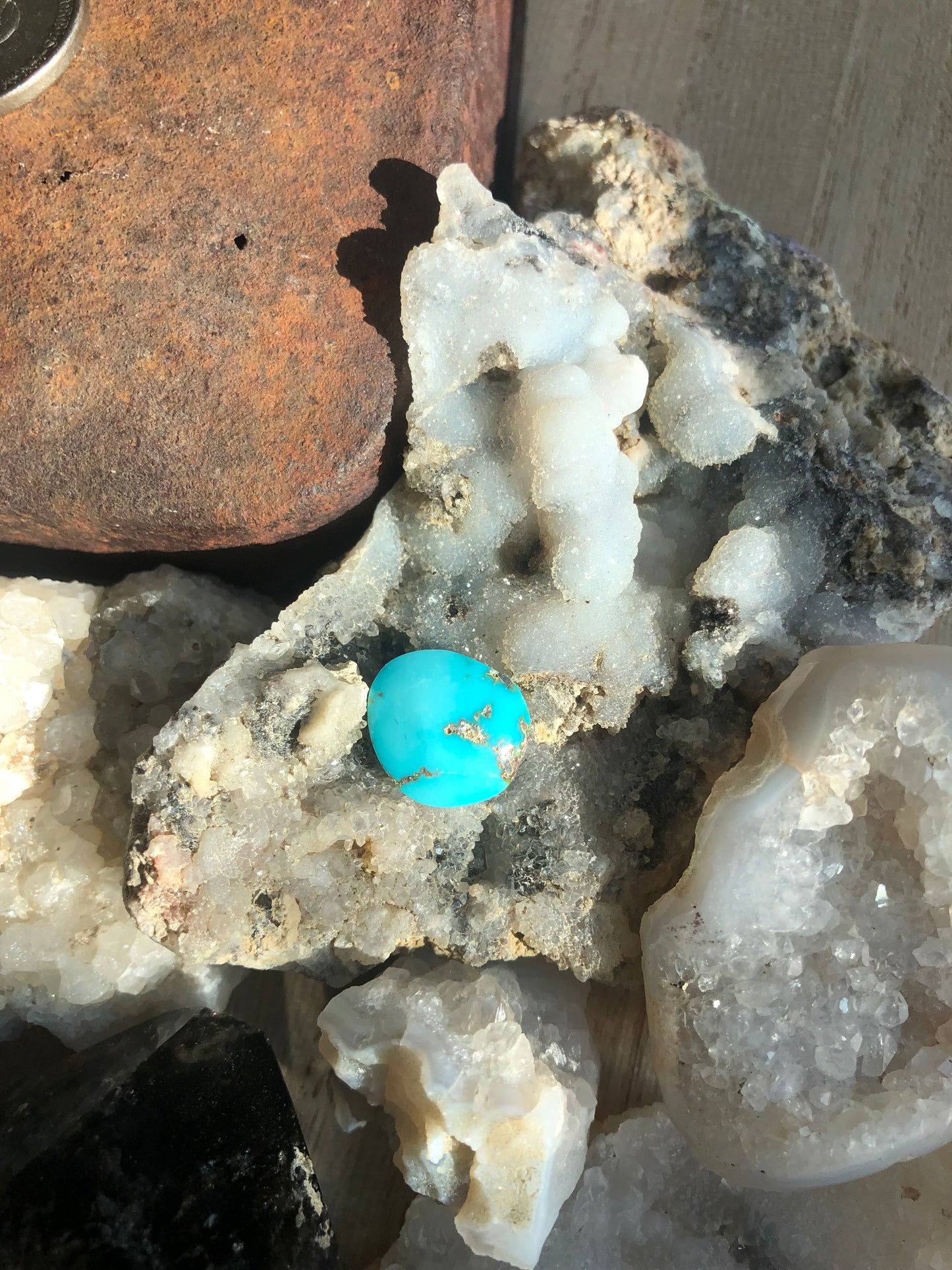 Natural Turquoise Cabochon - Silver Fox Mine