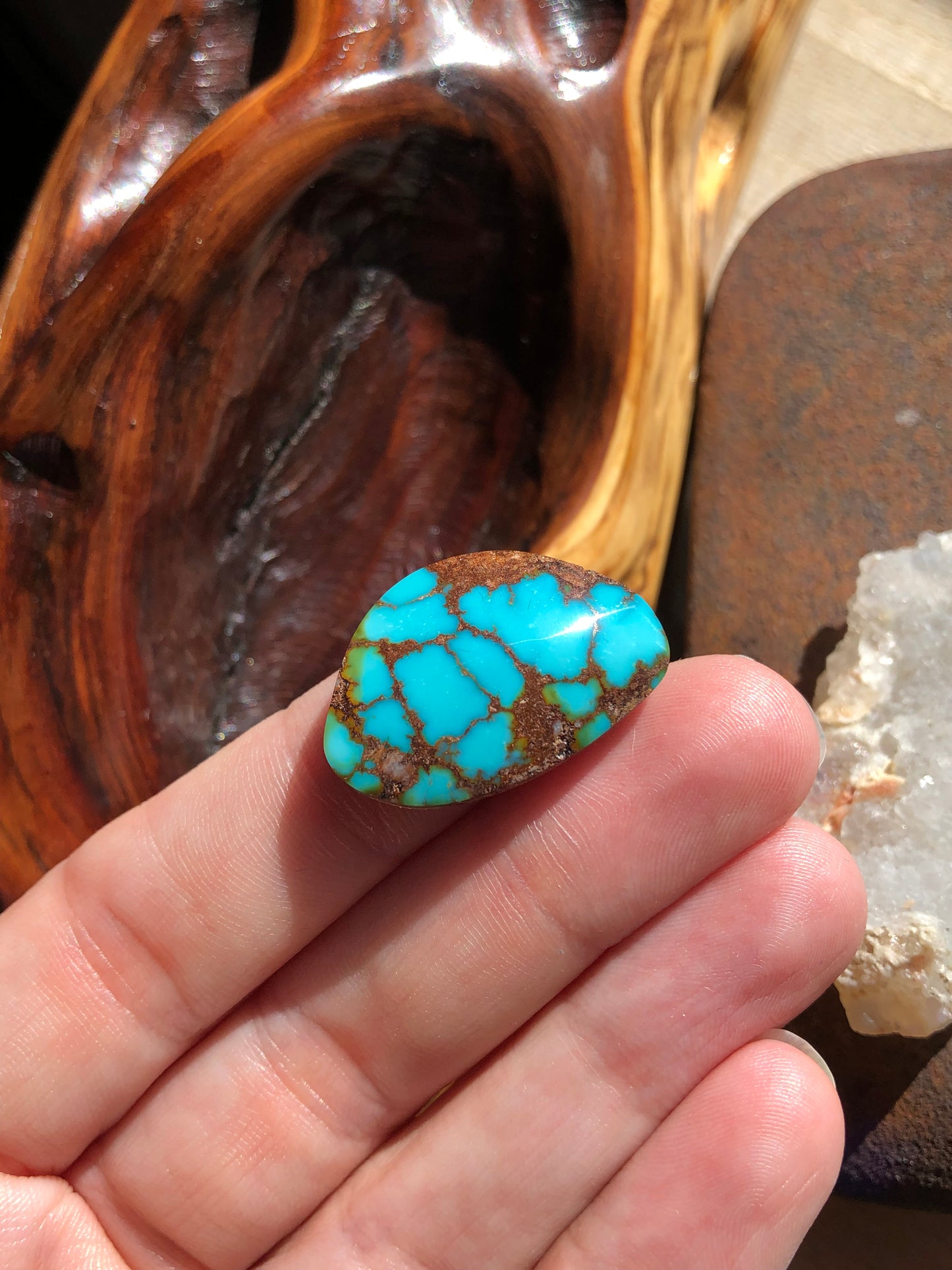 Natural Turquoise Cabochon -Silver Fox Nevada