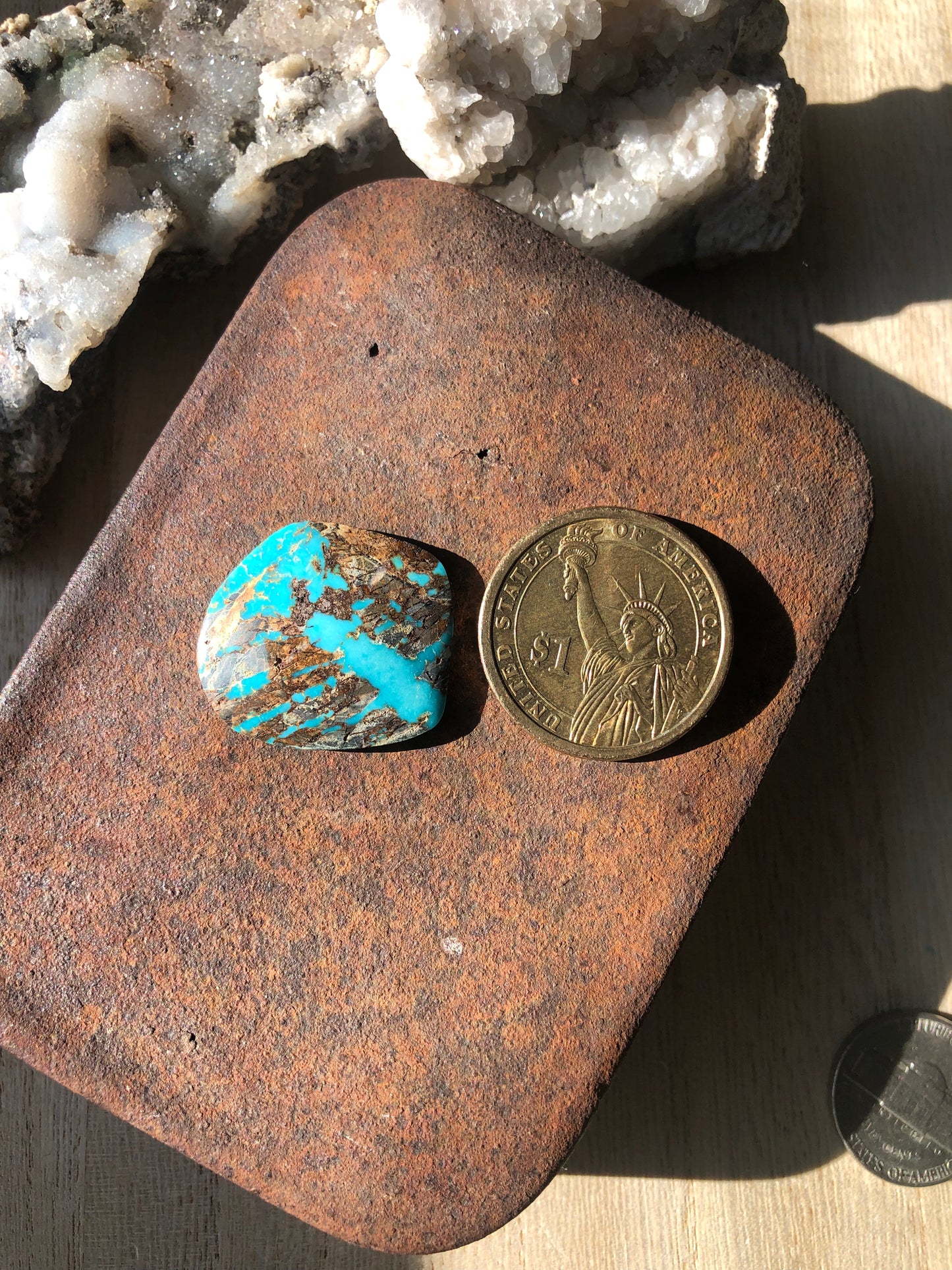 Natural Turquoise Cabochon - Silver Fox Mine