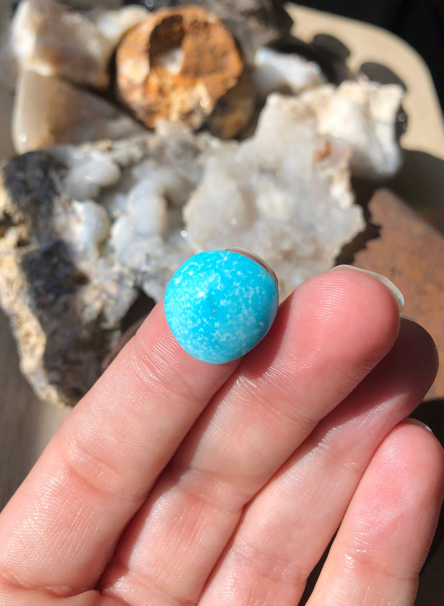 Natural Turquoise Cabochon - Silver Fox Mine