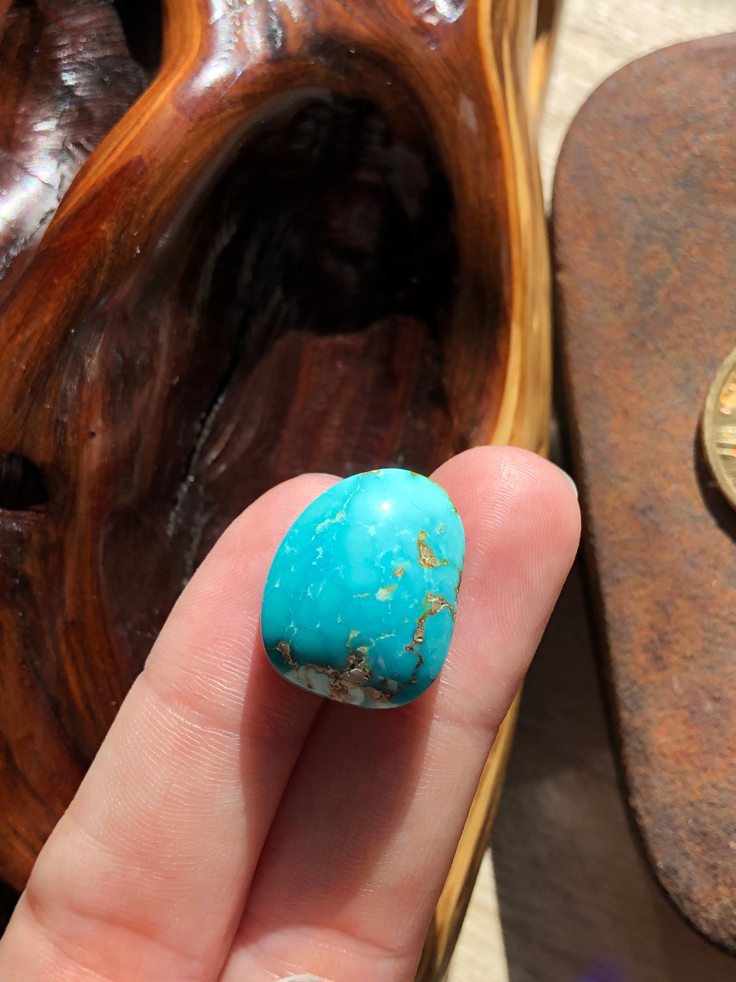 Natural Turquoise Cabochon - Silver Fox Mine