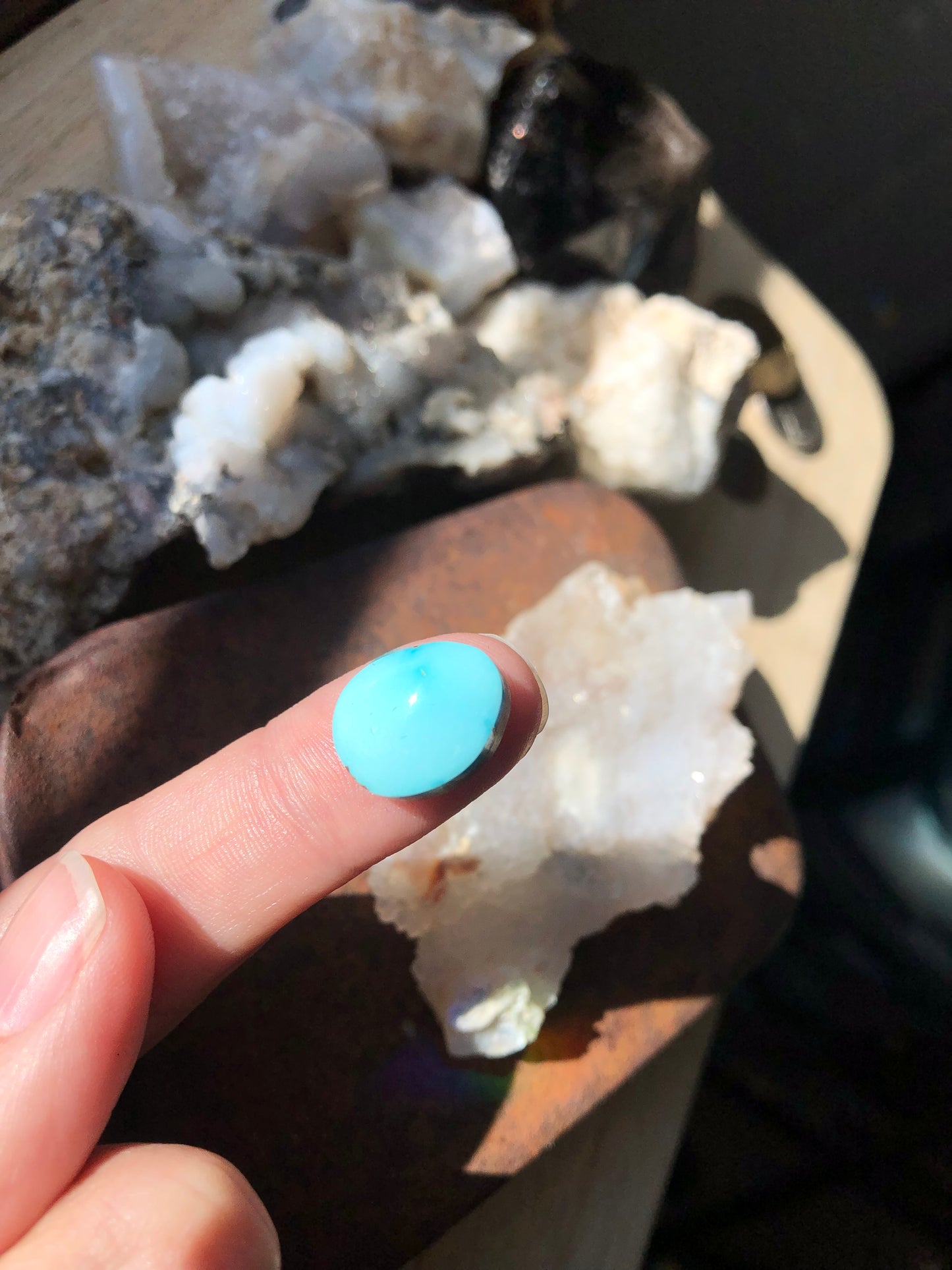 Natural Turquoise Cabochon - Silver Fox Mine