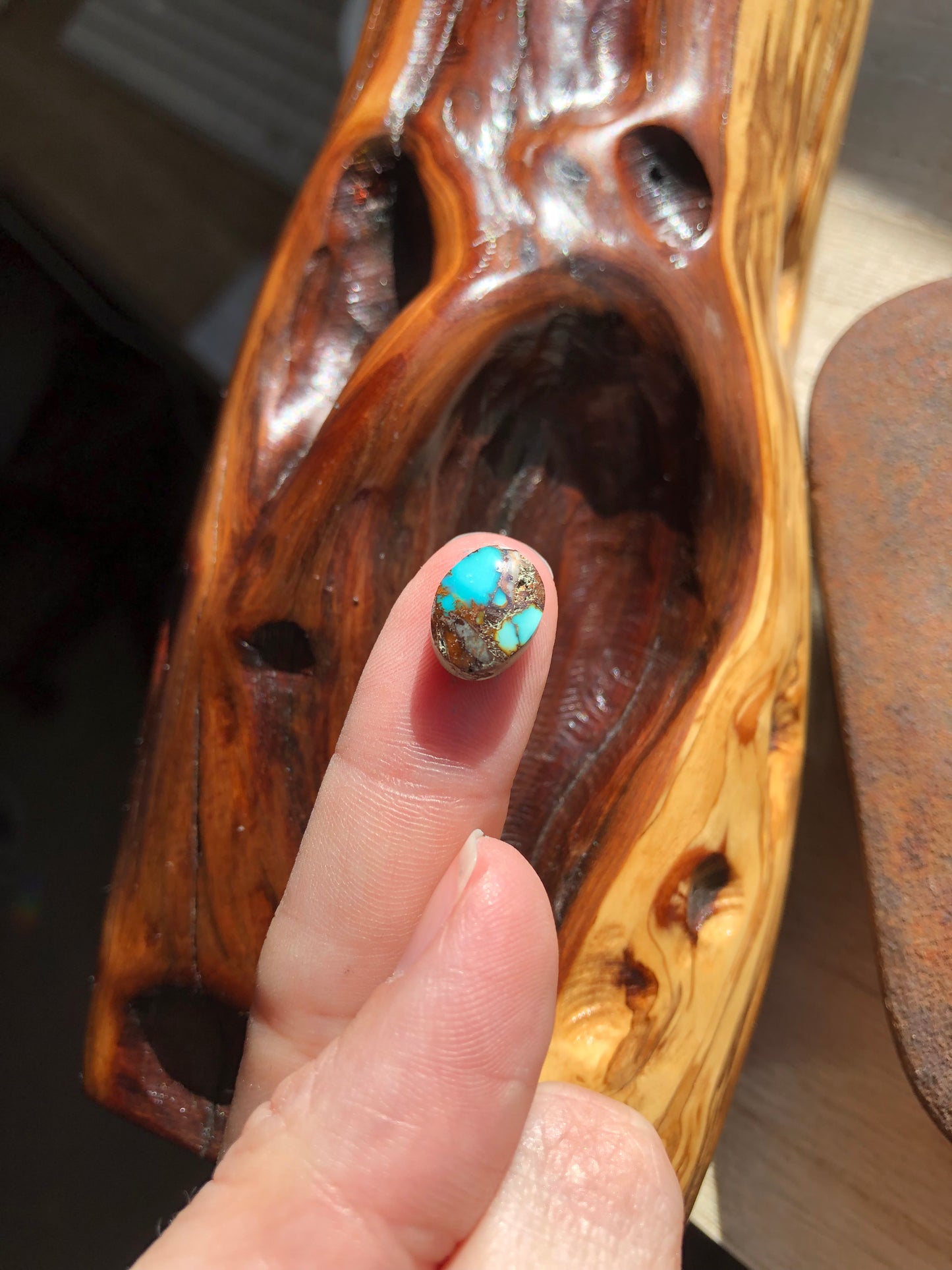 Natural Turquoise Cabochon - Silver Fox Mine