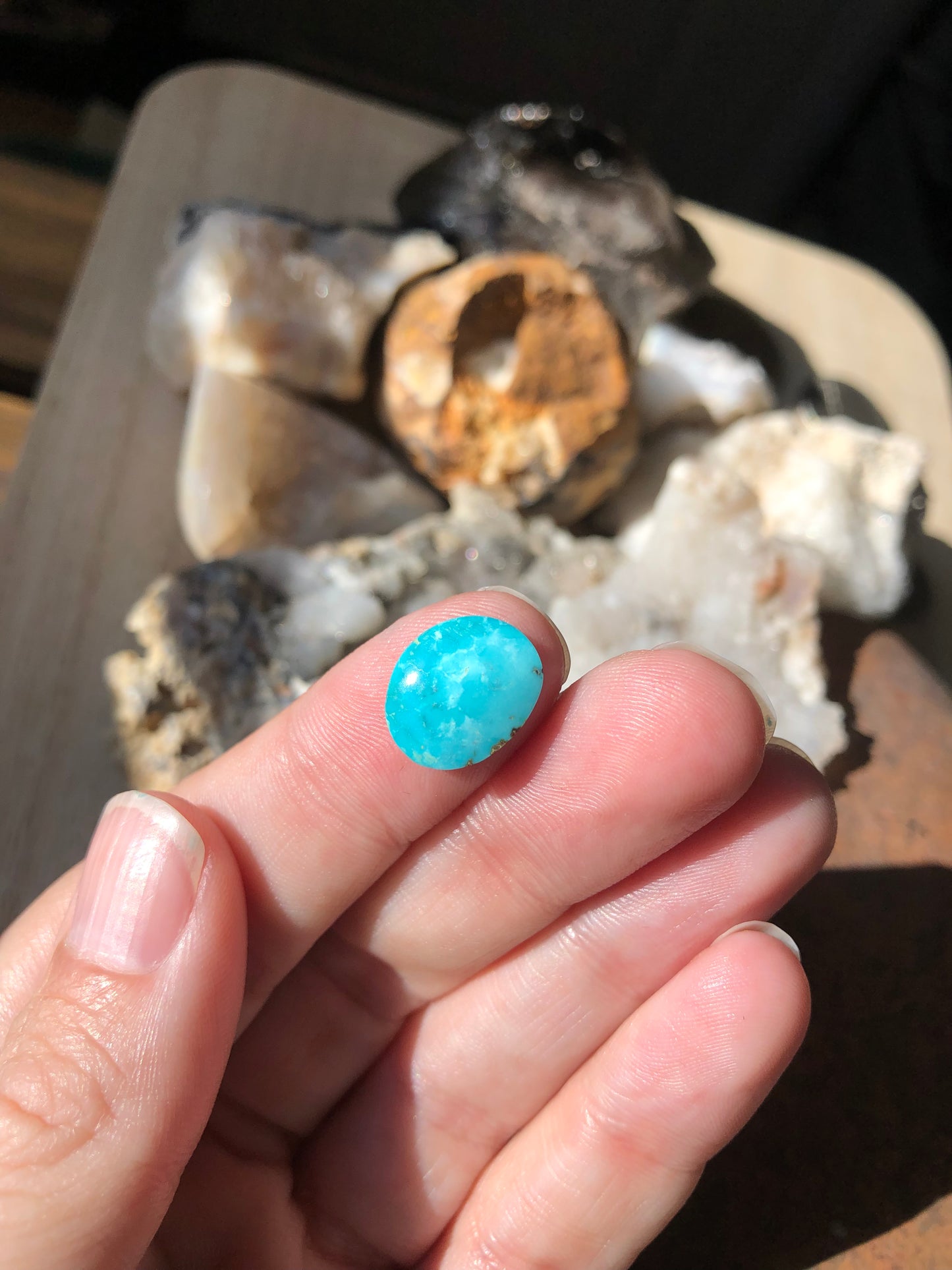 Natural Turquoise Cabochon - Silver Fox Mine