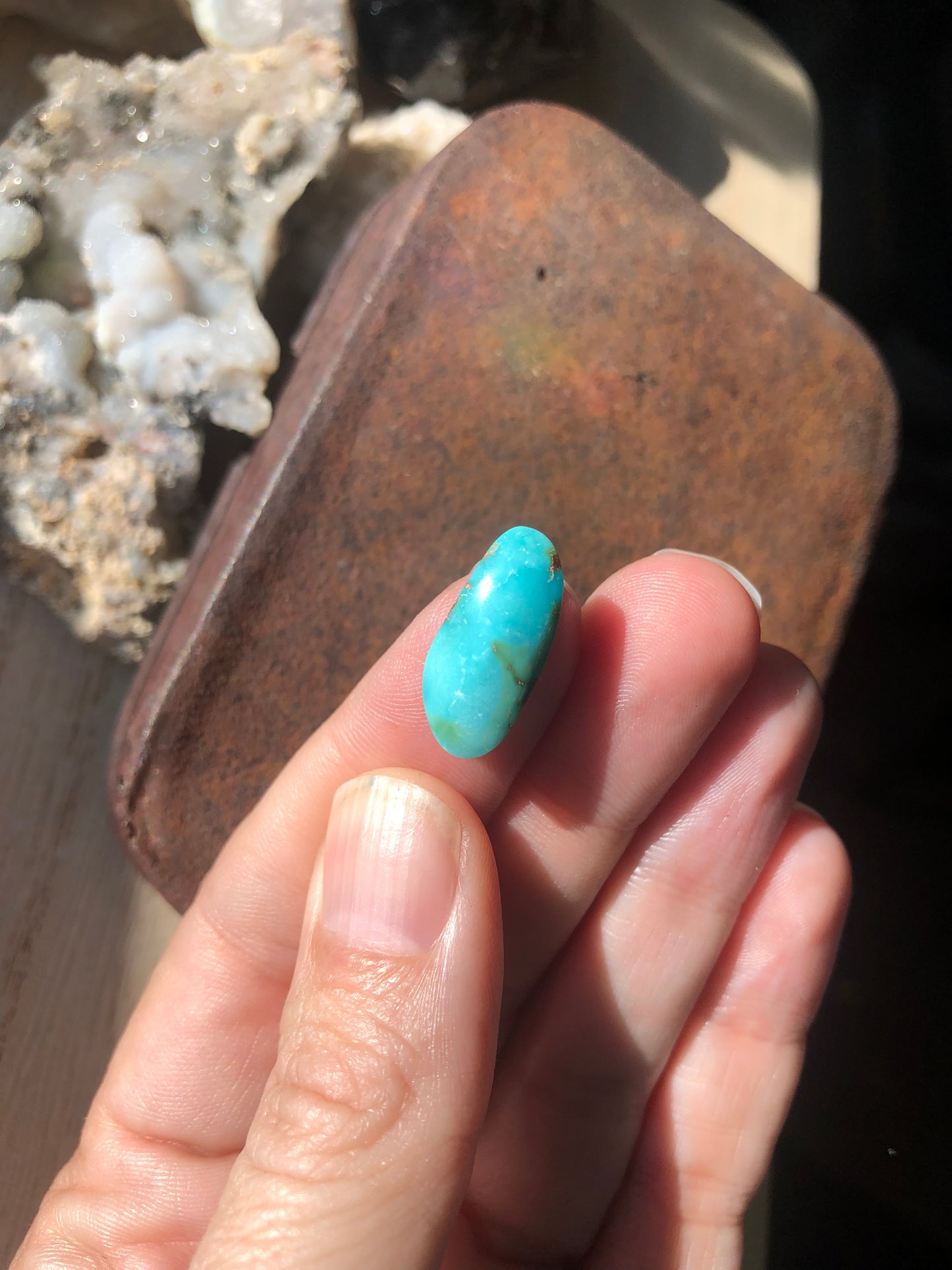 Natural Turquoise Cabochon - Silver Fox Mine