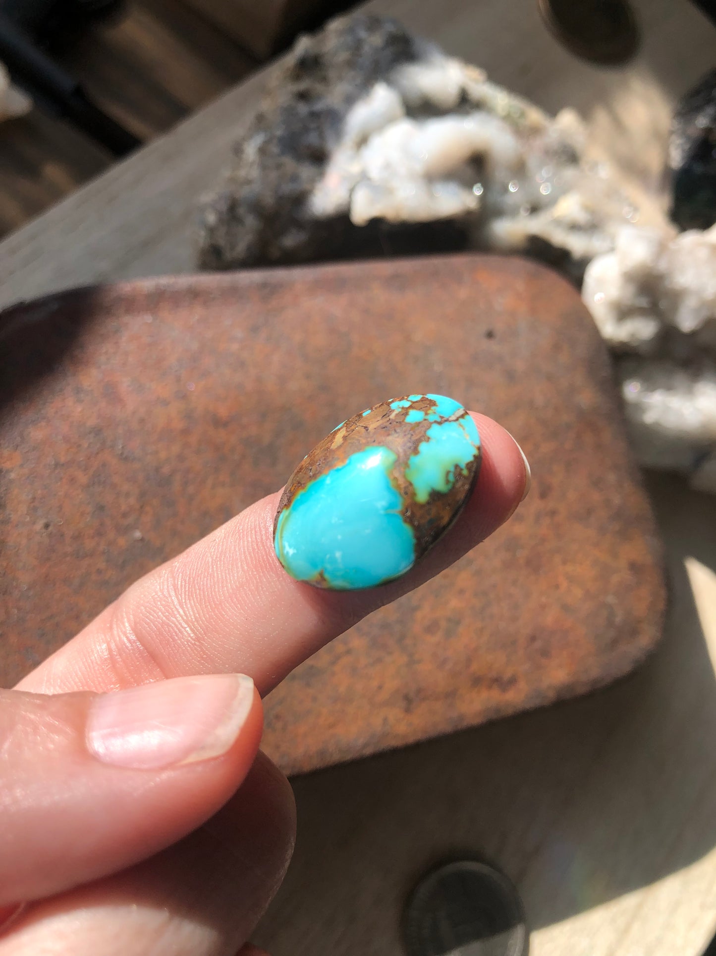 Natural Turquoise Cabochon - Silver Fox Mine