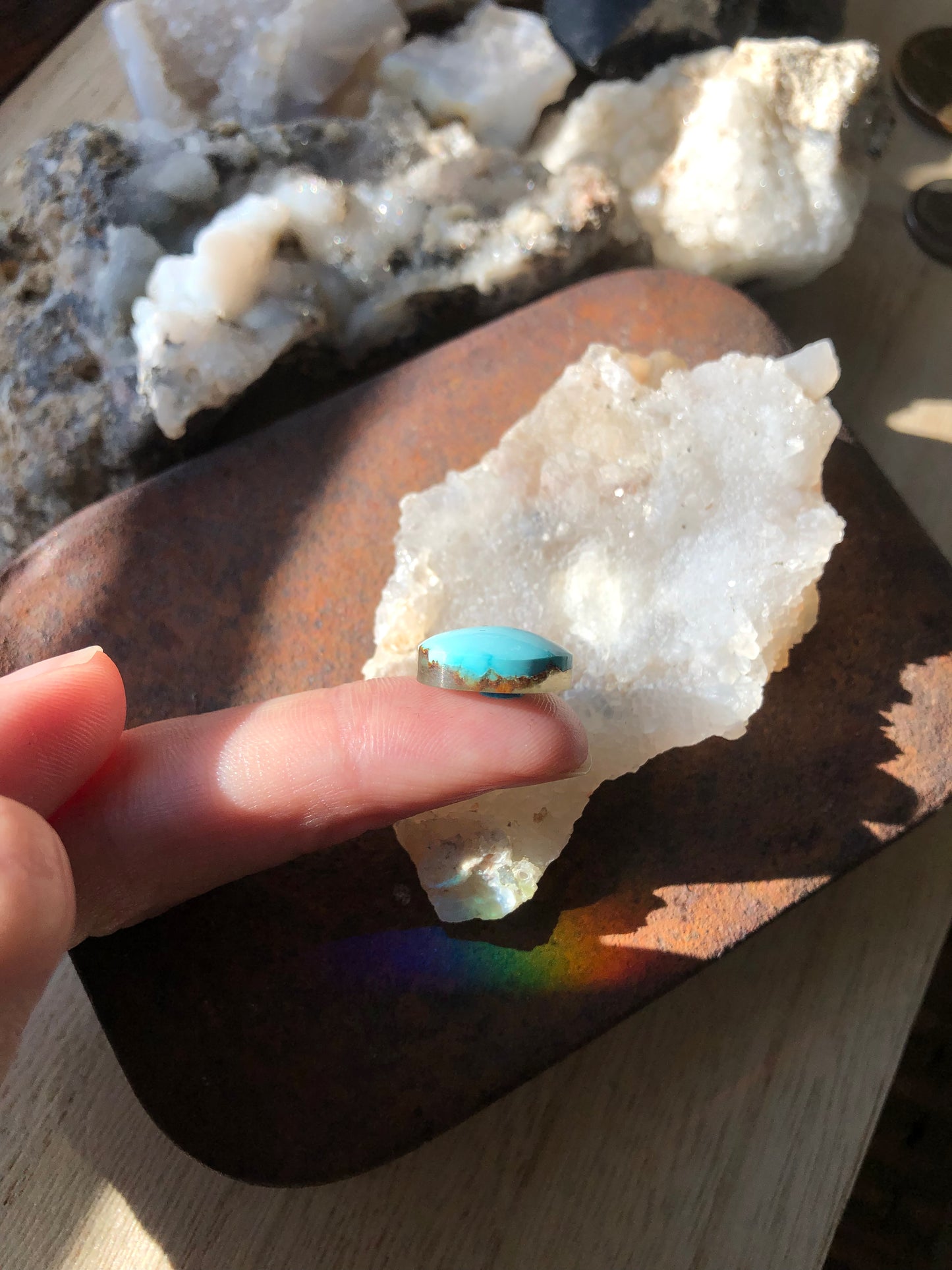 Natural Turquoise Cabochon - Silver Fox Mine