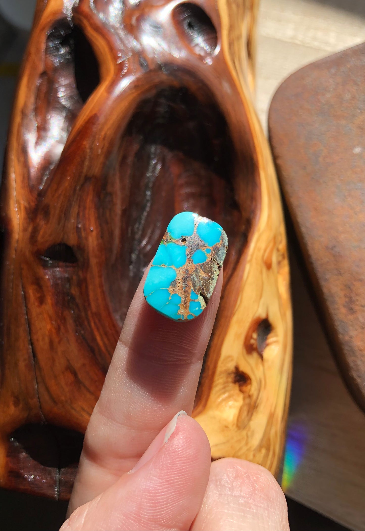 Natural Turquoise Cabochon - Silver Fox Mine