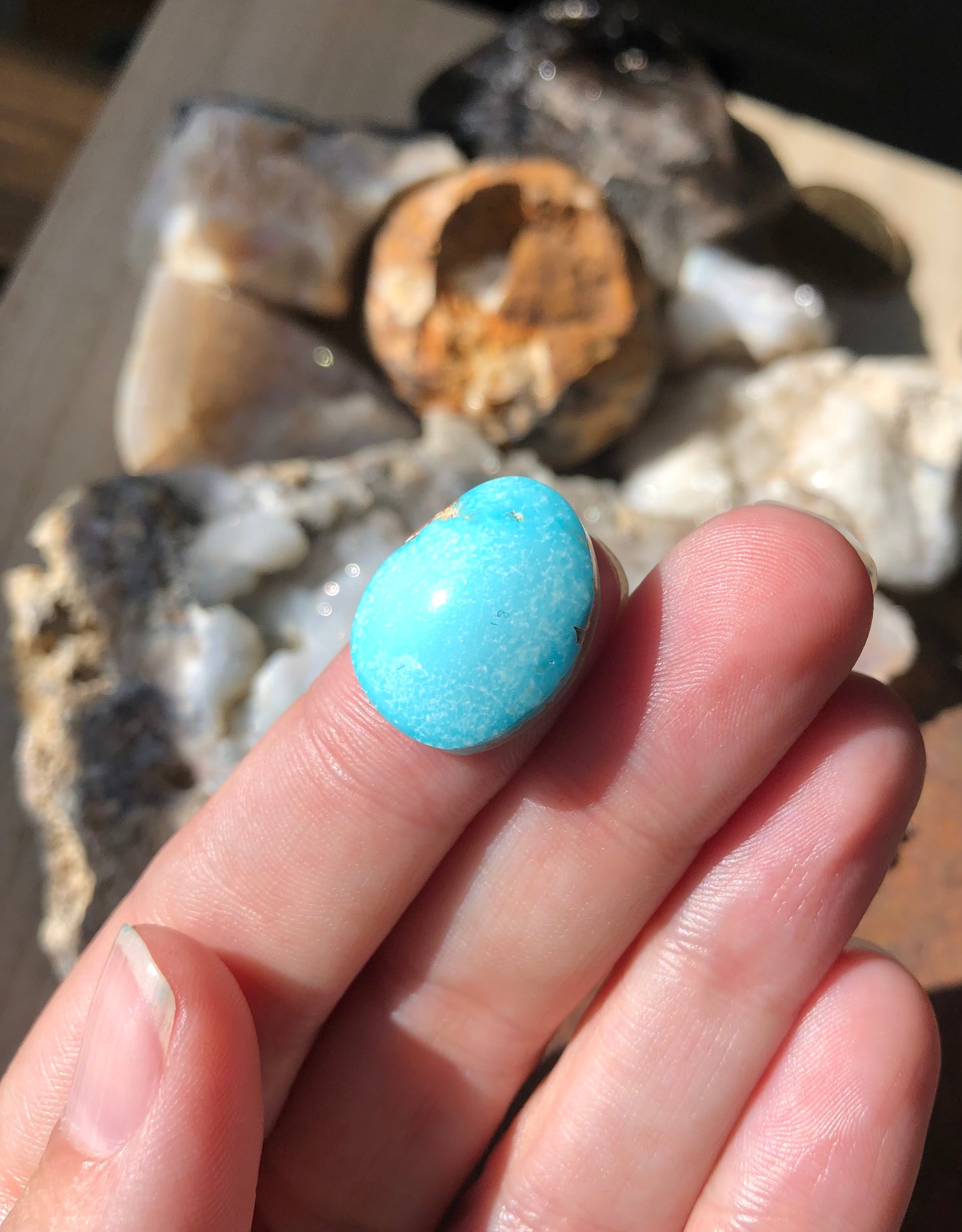 Natural Turquoise Cabochon - Silver Fox Mine