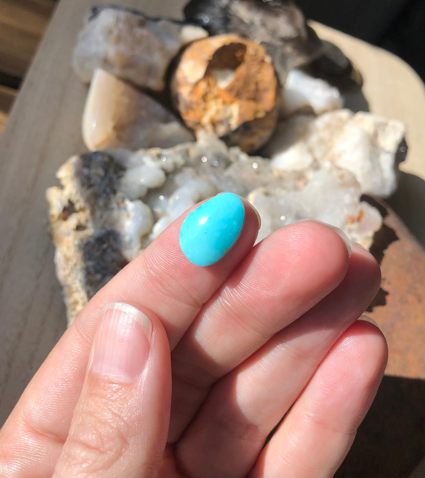 Natural Turquoise Cabochon - Silver Fox Mine