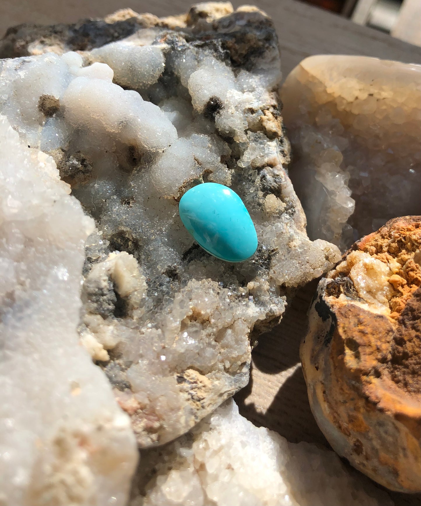 Natural Turquoise Cabochon - Silver Fox Mine