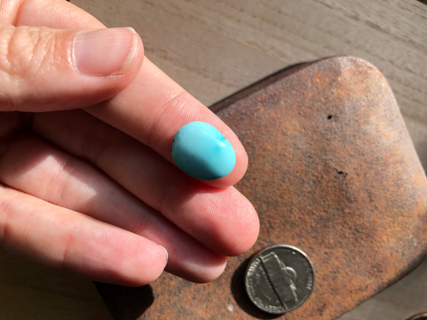 Natural Turquoise Cabochon - Silver Fox Mine