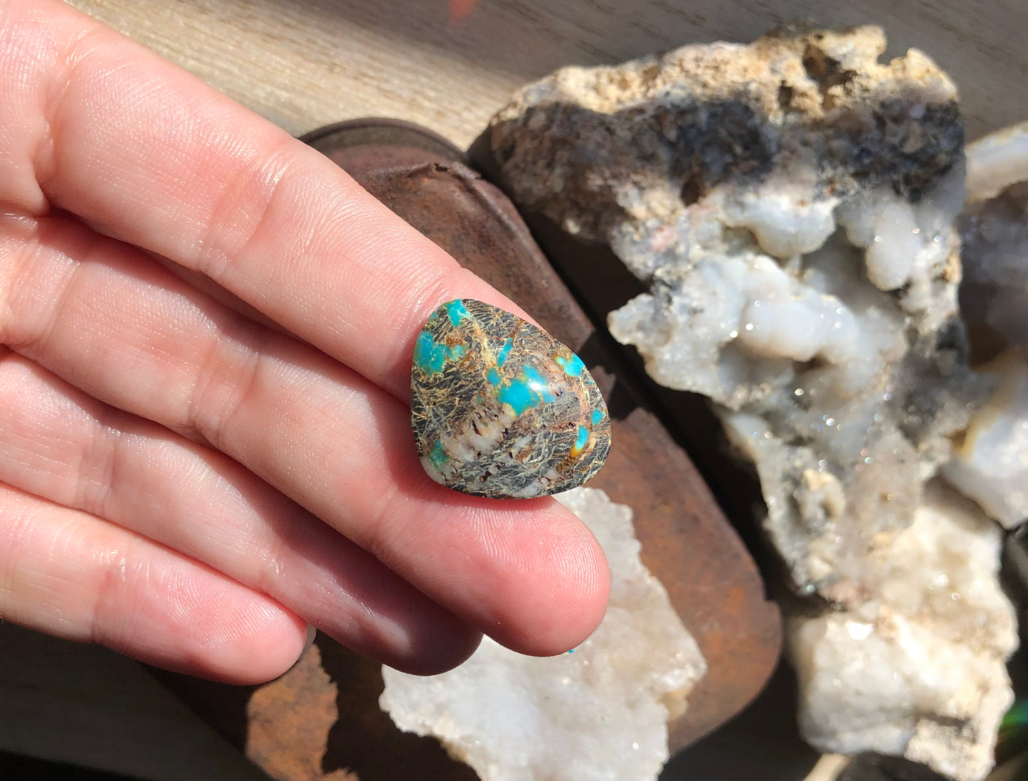 Natural Turquoise Cabochon - Silver Fox Mine