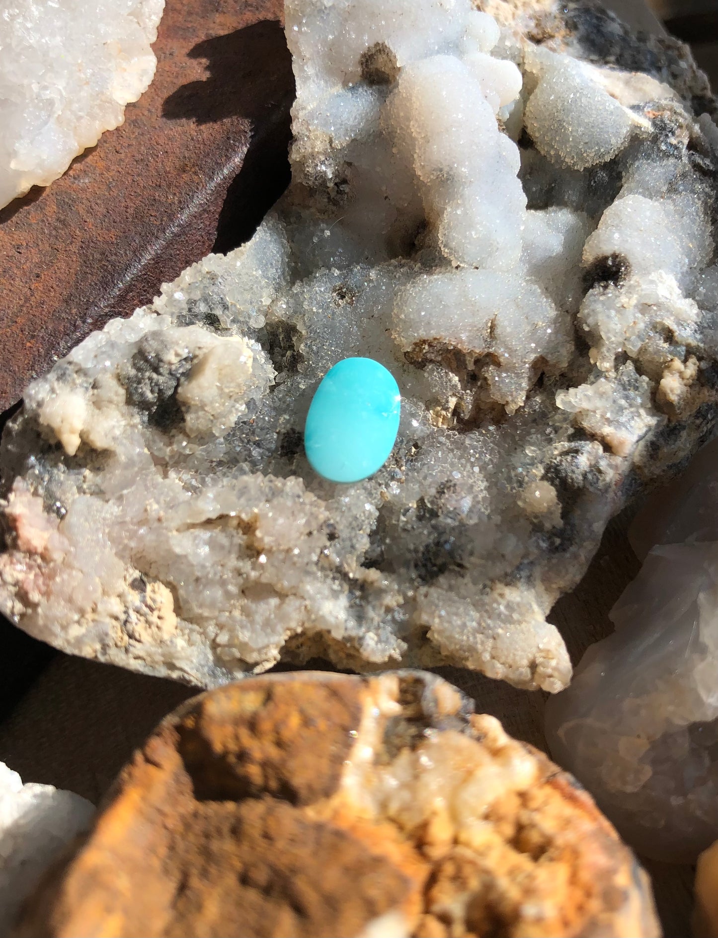 Natural Turquoise Cabochon - Silver Fox Mine