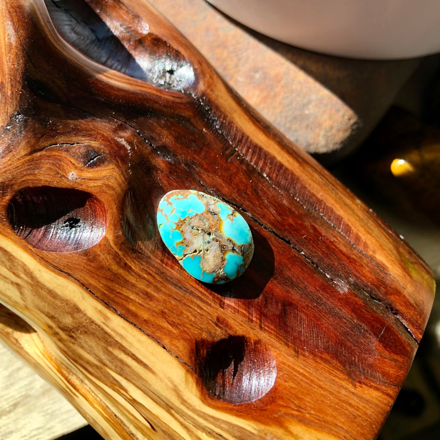 Natural Turquoise Cabochon - Silver Fox Mine