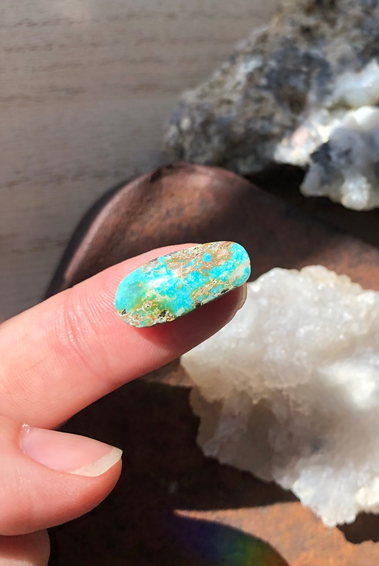 Natural Turquoise Cabochon - Silver Fox Mine