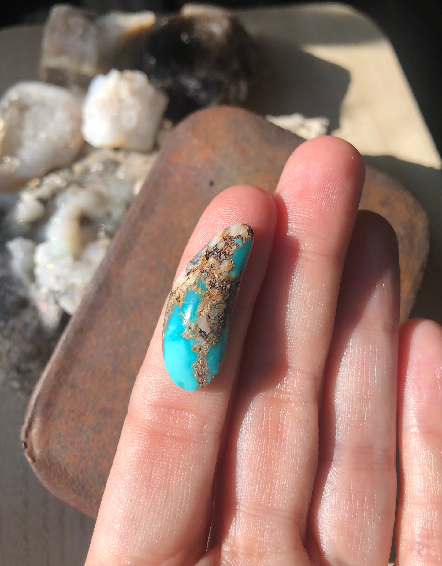 Natural Turquoise Cabochon - Silver Fox Mine