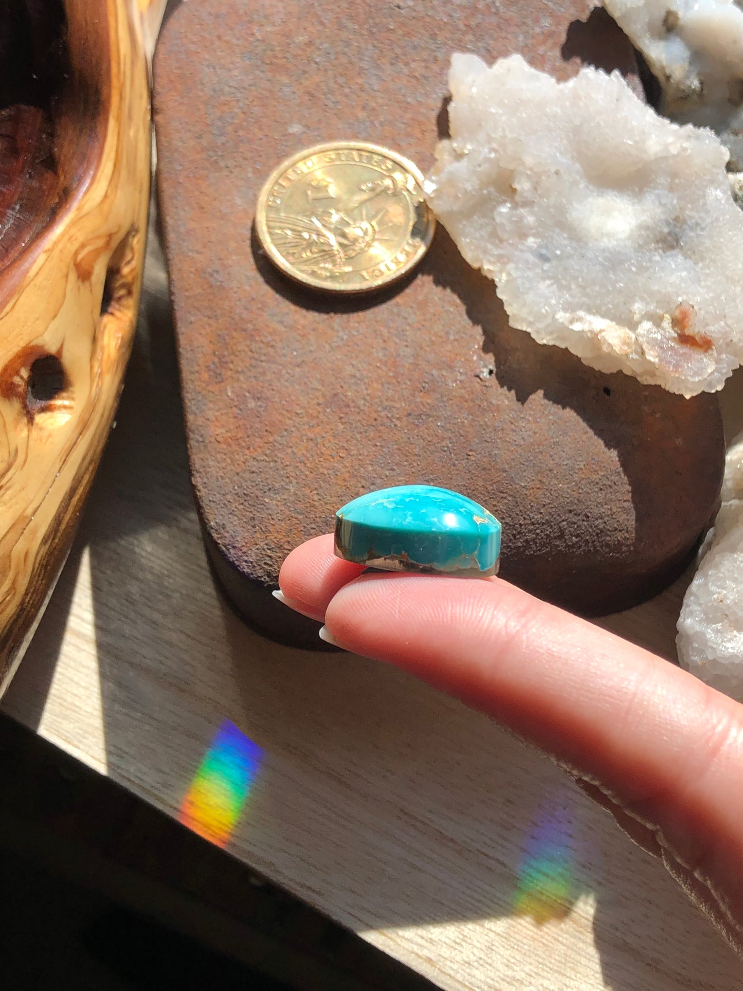 Natural Turquoise Cabochon - Silver Fox Mine