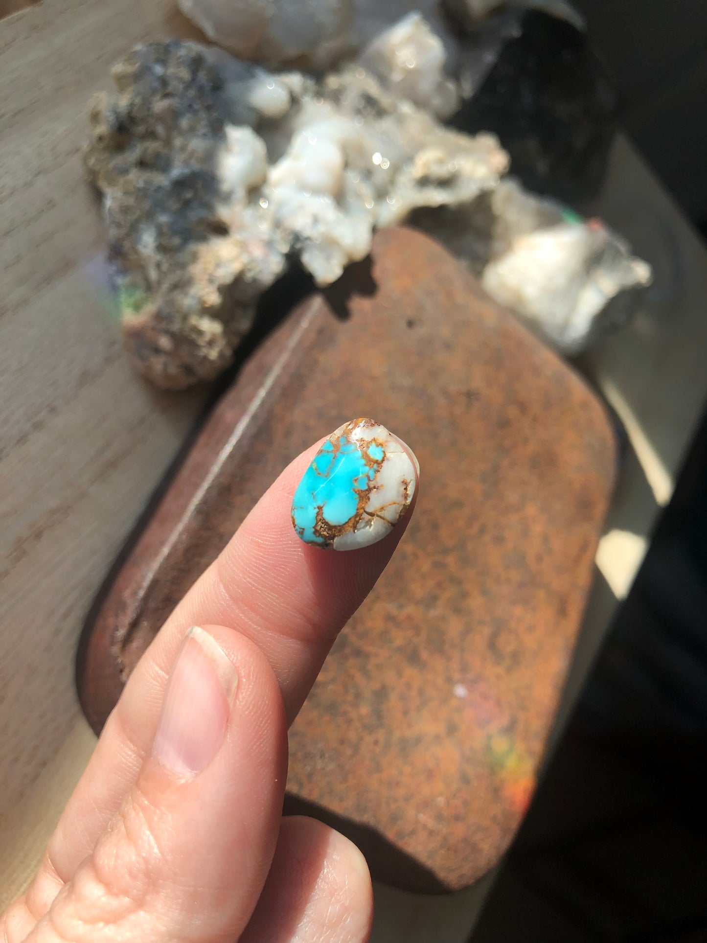 Natural Turquoise Cabochon - Silver Fox Mine