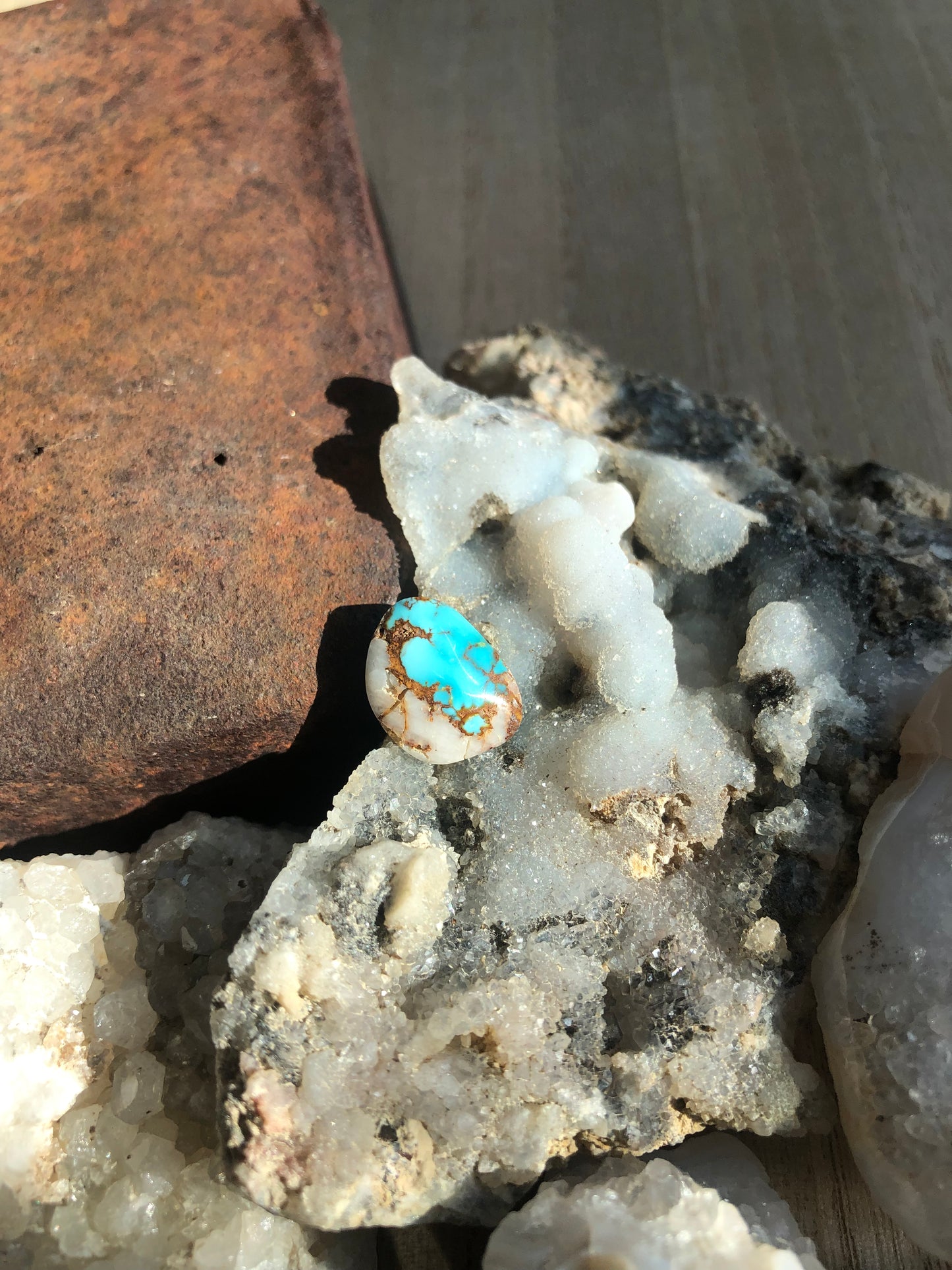 Natural Turquoise Cabochon - Silver Fox Mine