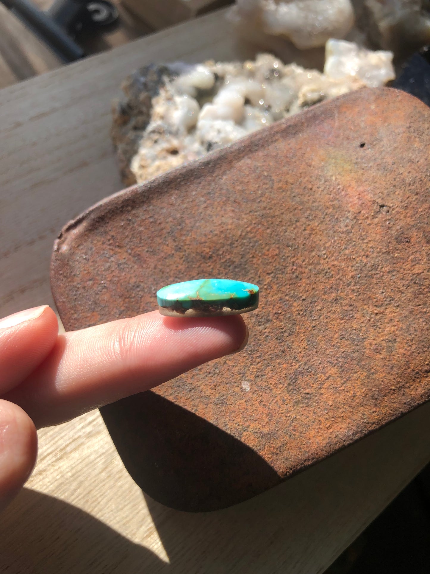 Natural Turquoise Cabochon - Silver Fox Mine