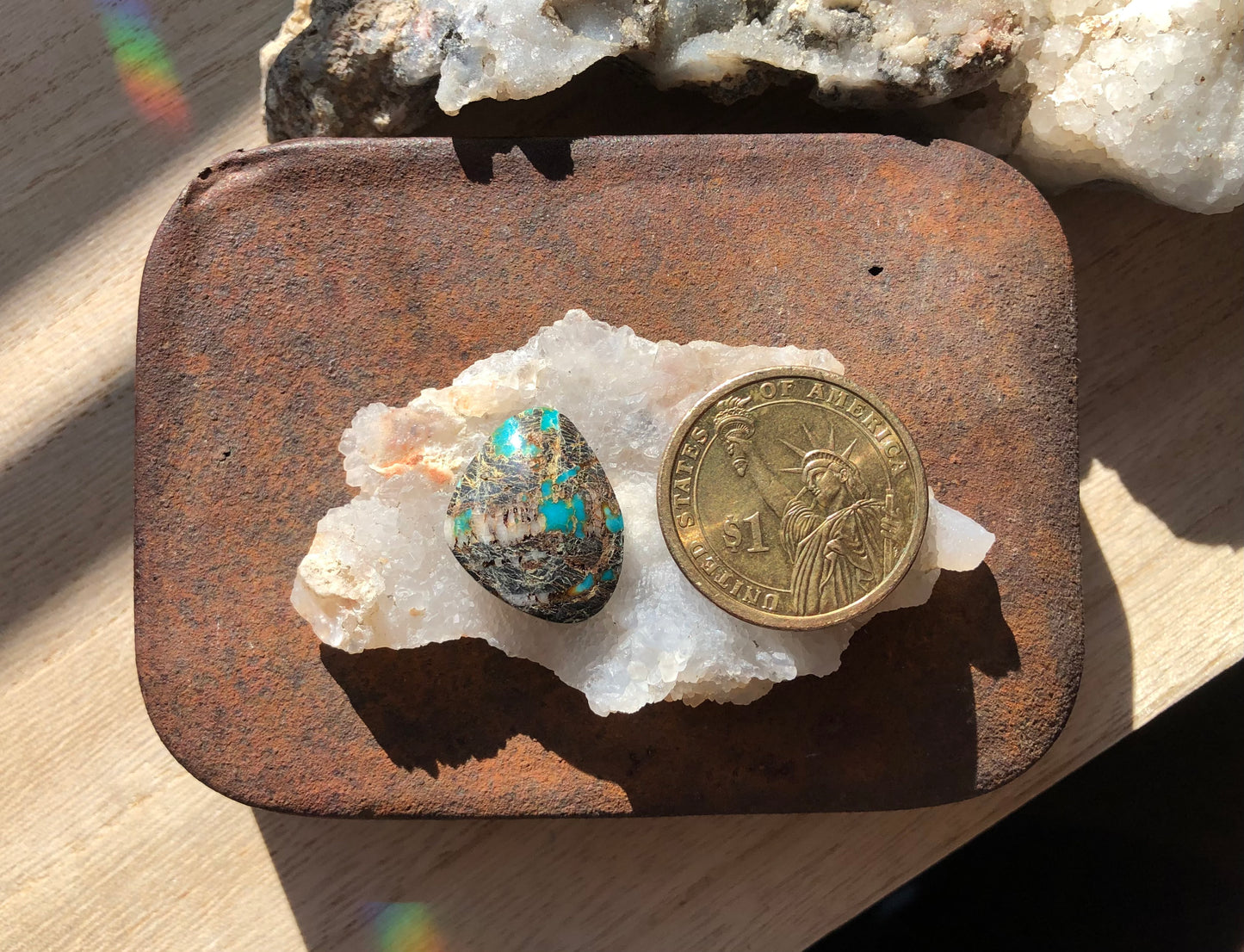 Natural Turquoise Cabochon - Silver Fox Mine