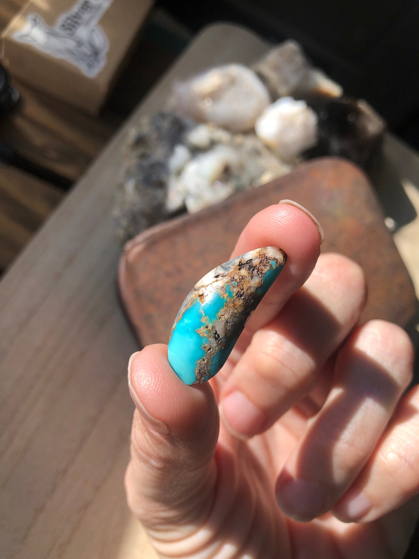 Natural Turquoise Cabochon - Silver Fox Mine