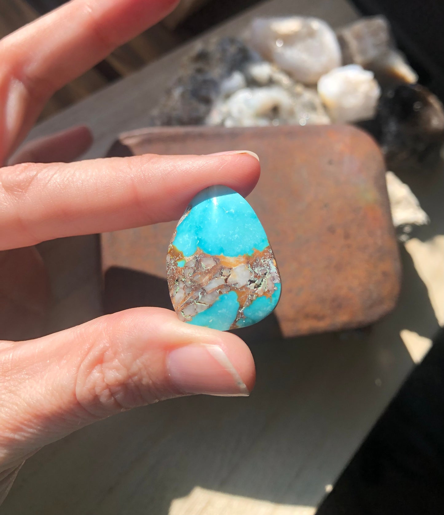 Natural Turquoise Cabochon - Silver Fox Mine