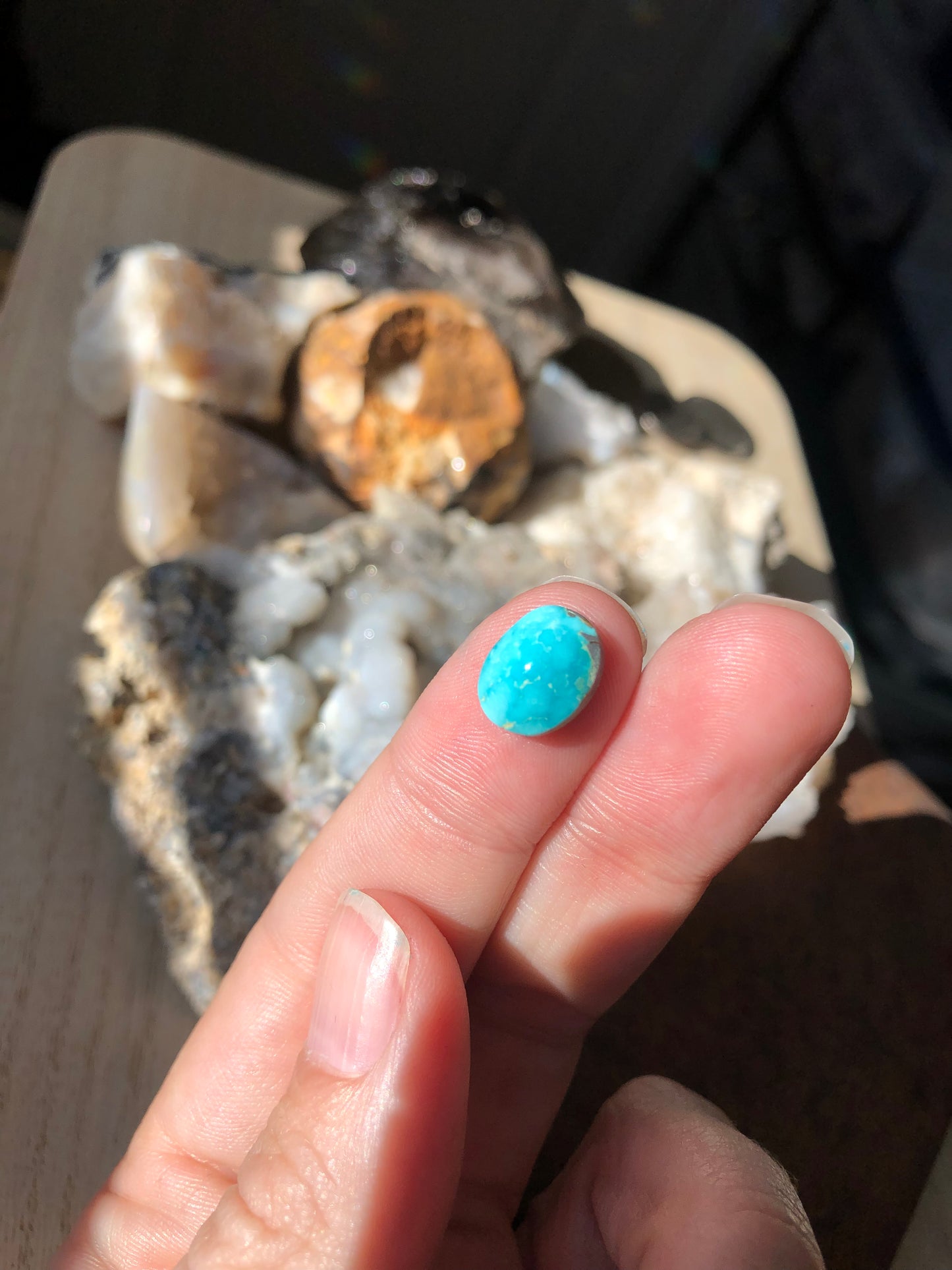 Natural Turquoise Cabochon - Silver Fox Mine