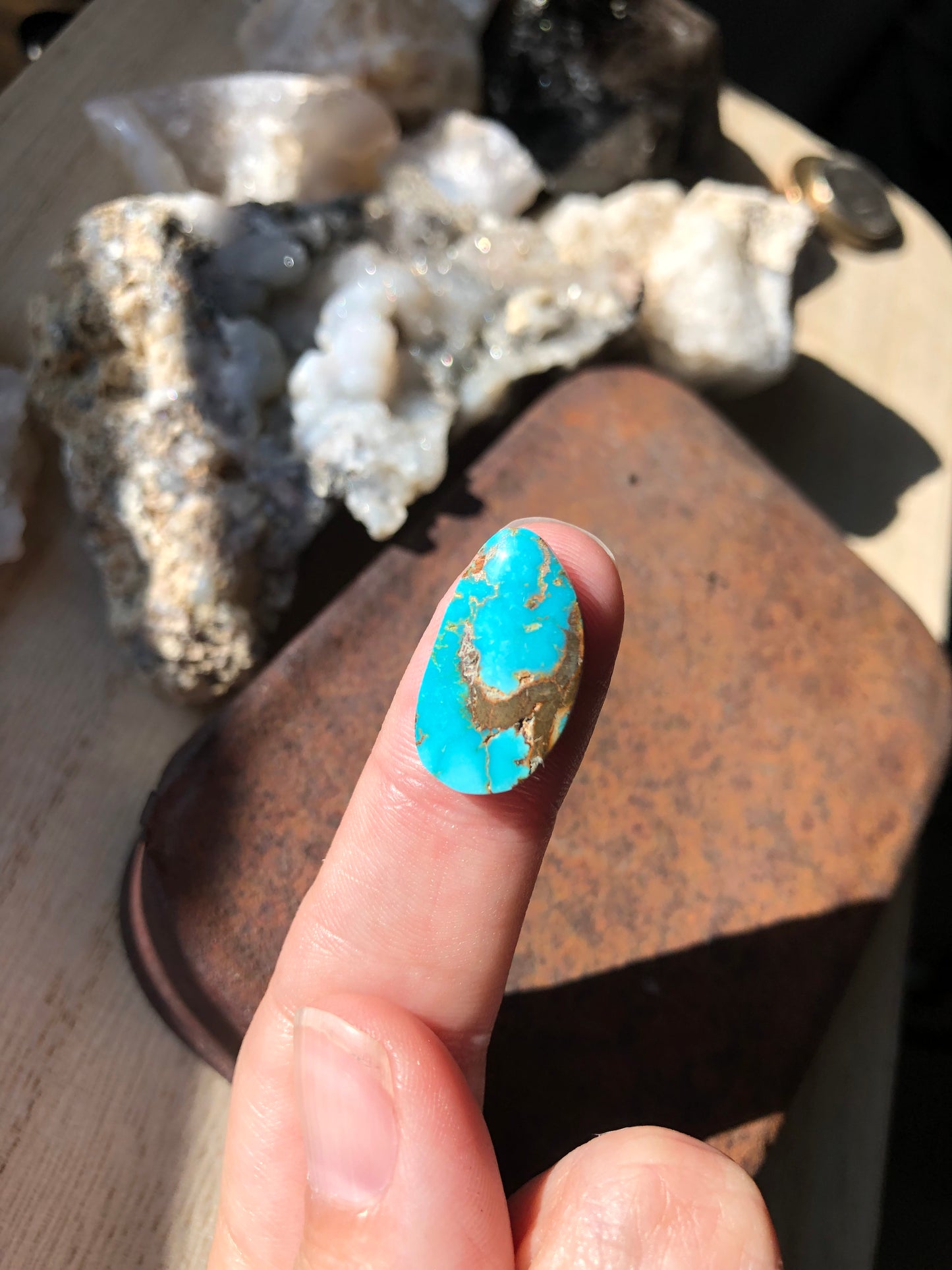 Natural Turquoise Cabochon - Silver Fox Mine