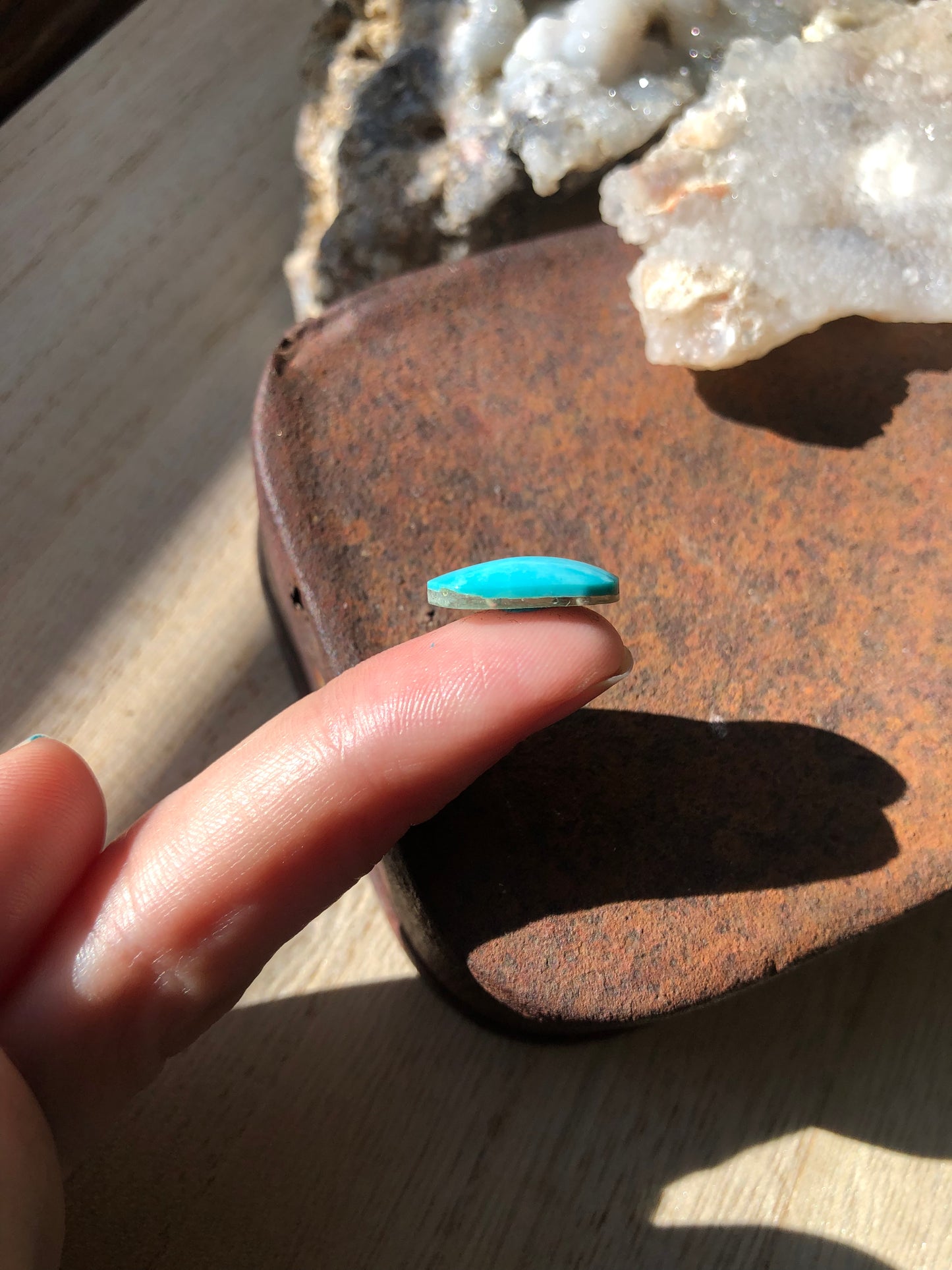 Natural Turquoise Cabochon - Silver Fox Mine