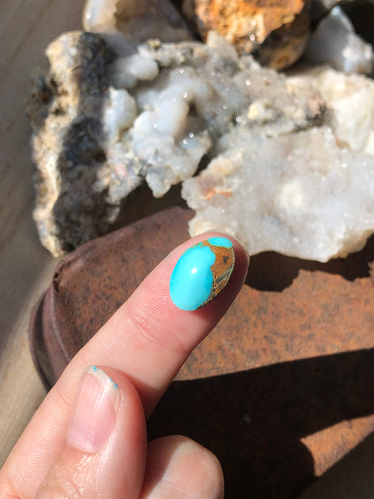 Natural Turquoise Cabochon - Silver Fox Mine