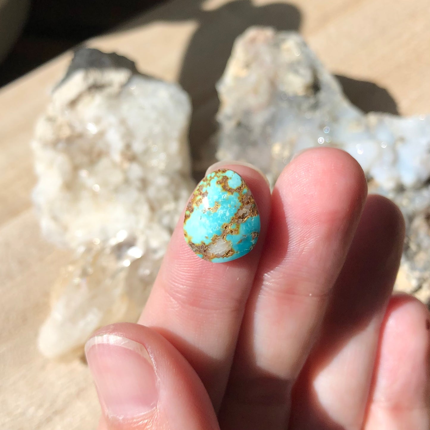 Natural Turquoise Cabochon - Silver Fox Mine