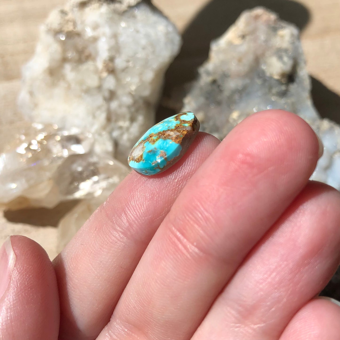 Natural Turquoise Cabochon - Silver Fox Mine