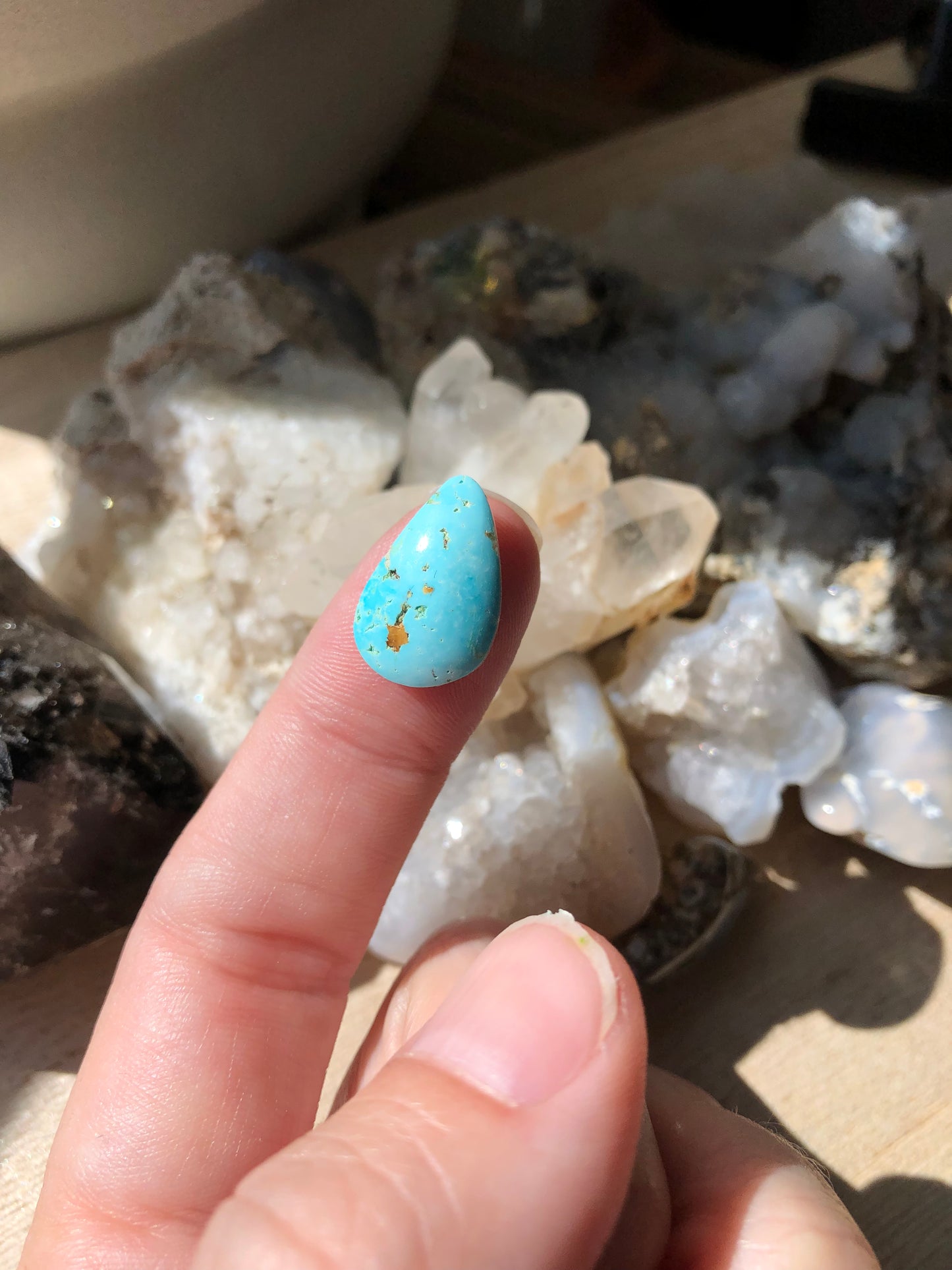 Natural Turquoise Cabochon - Silver Fox Mine