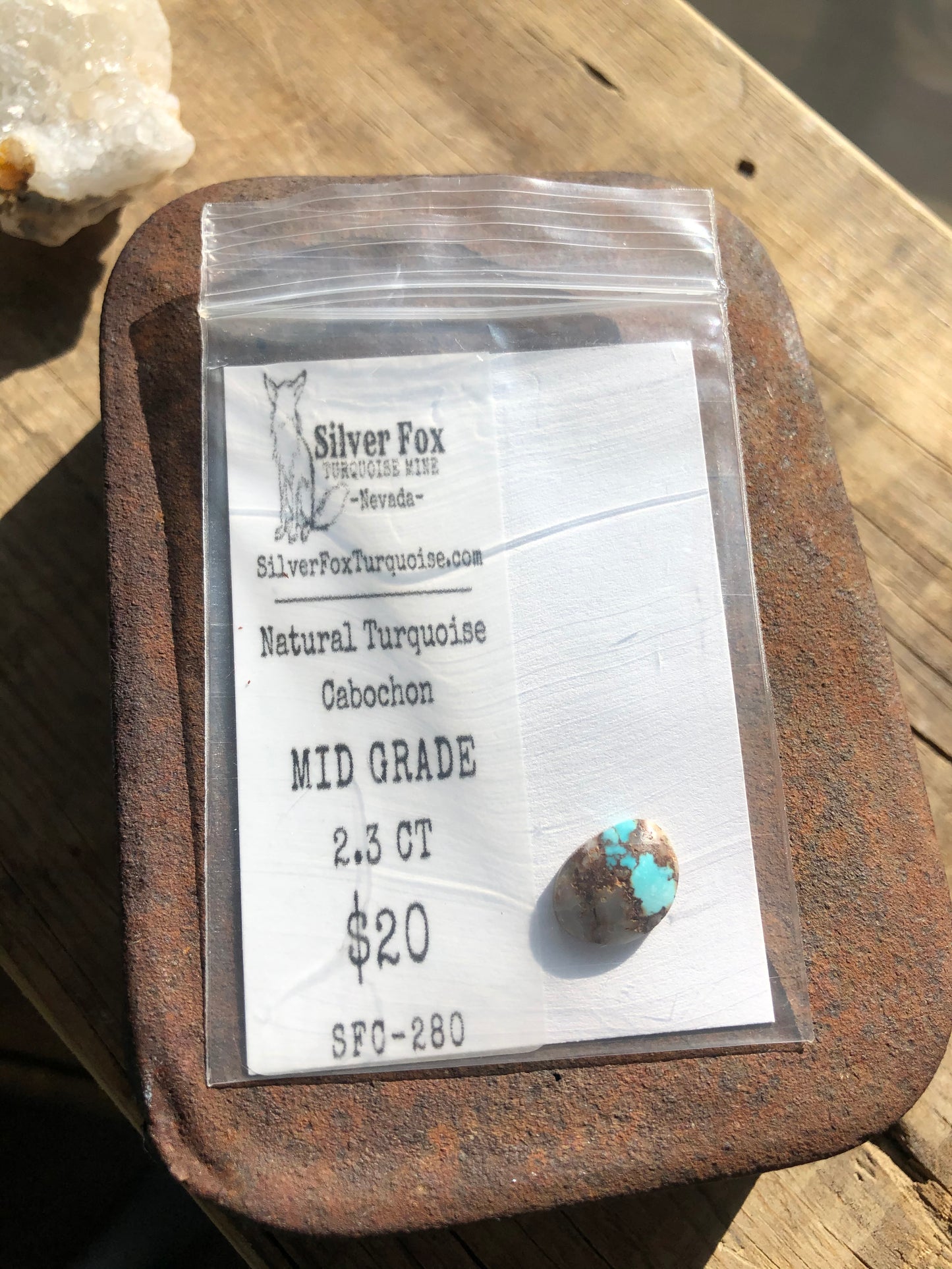 Natural Turquoise Cabochon - Silver Fox Mine