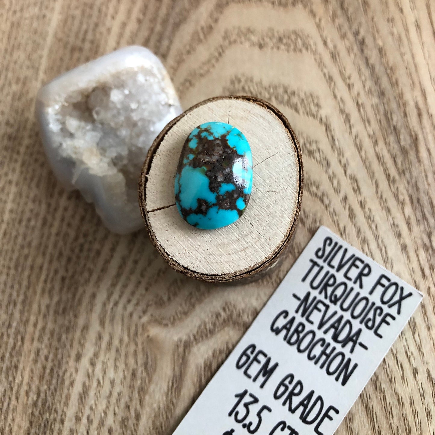 Silver Fox Nevada - Natural Turquoise Cabochon