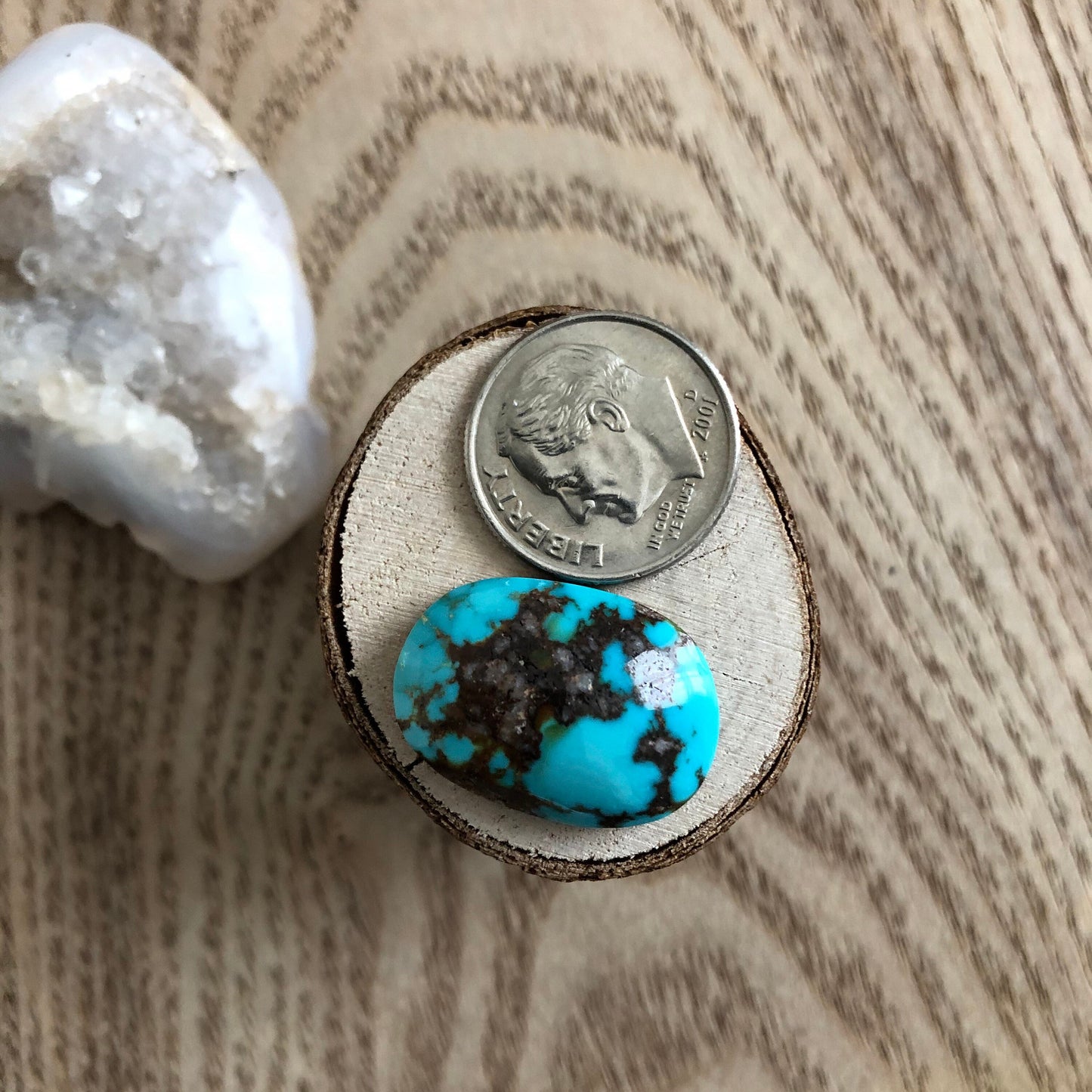 Silver Fox Nevada - Natural Turquoise Cabochon
