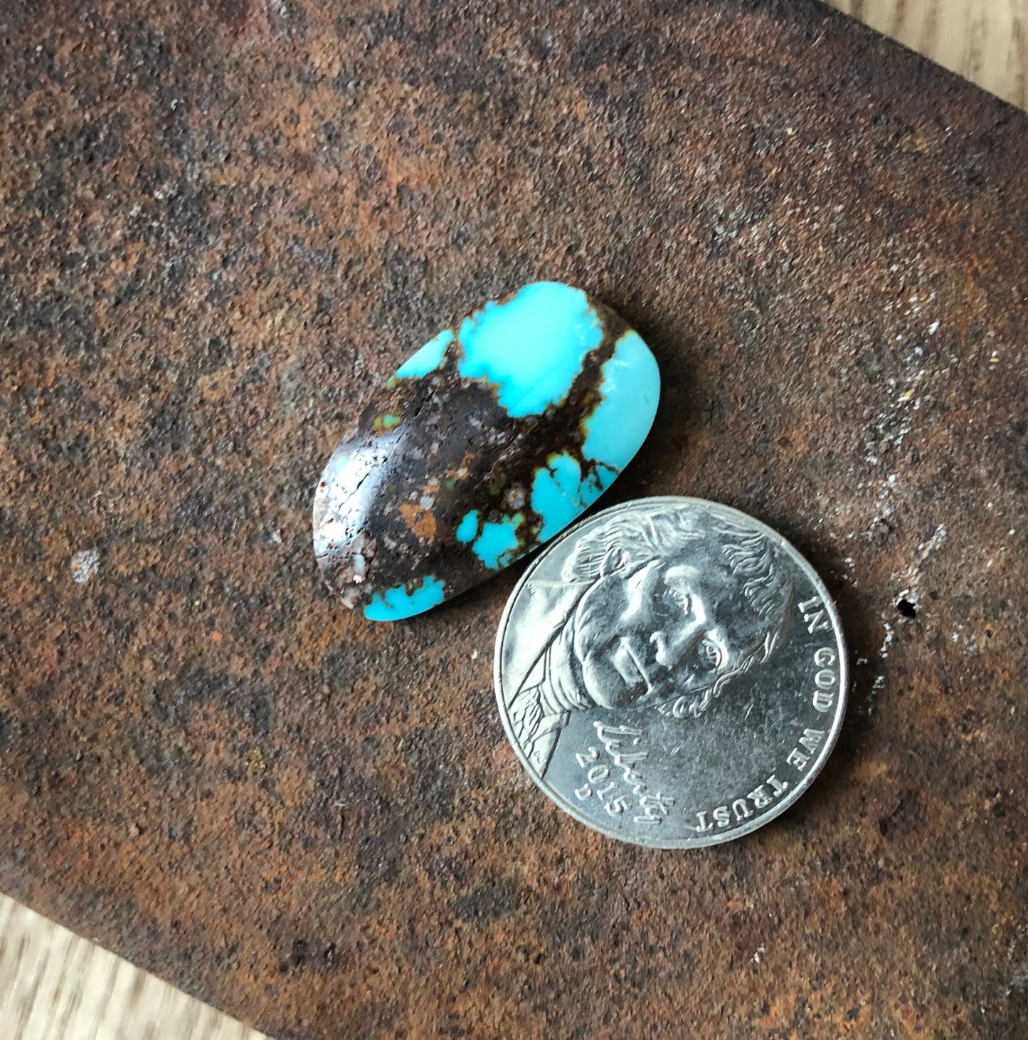 Silver Fox Nevada - Natural Turquoise Cabochon