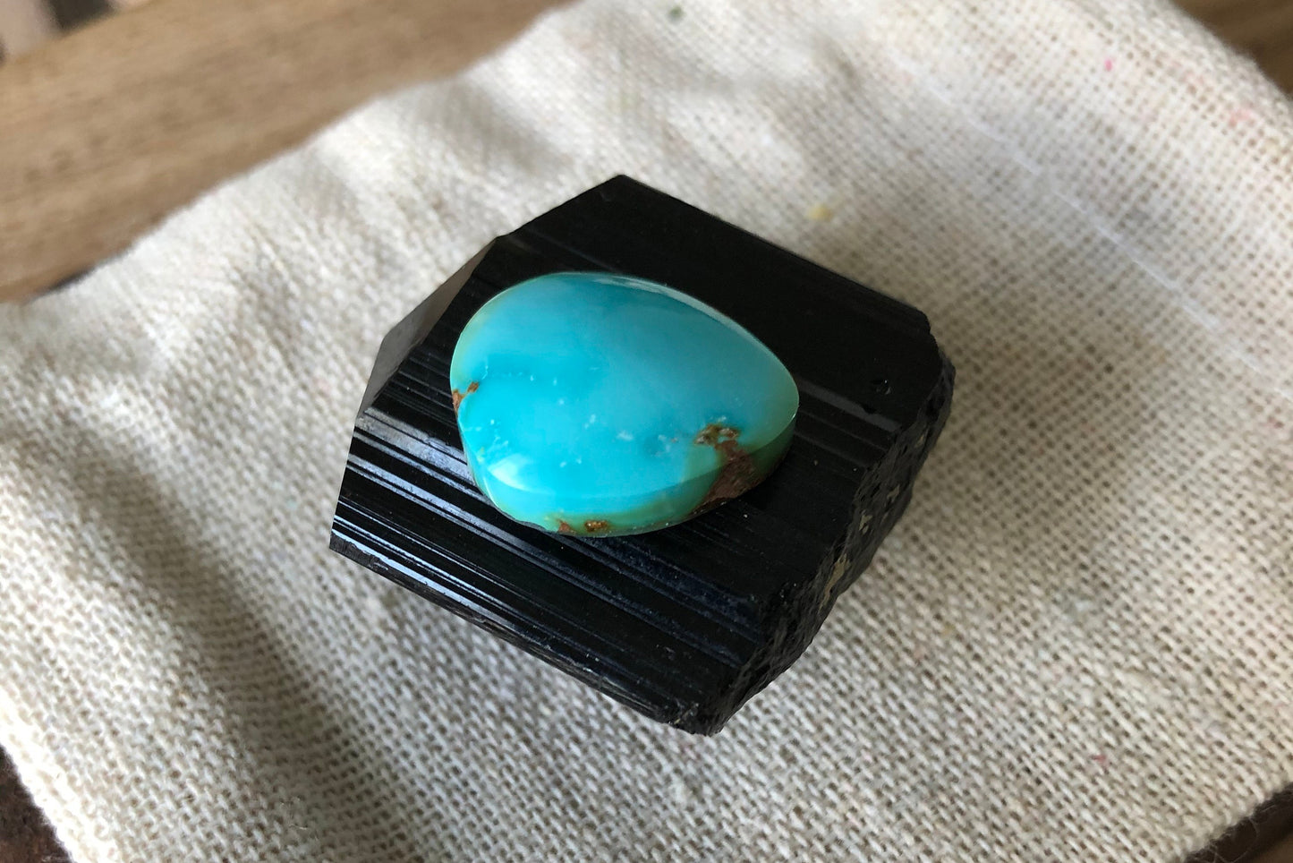 Natural Turquoise Cabochon -Silver Fox Mine