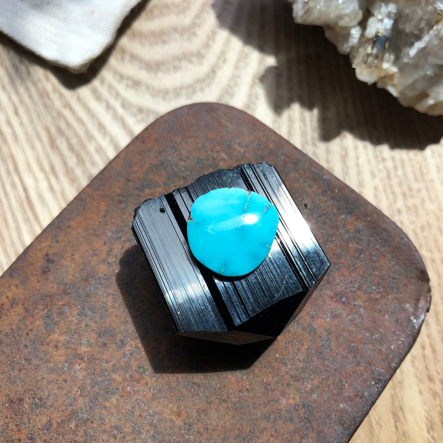 Natural Turquoise Cabochon -Silver Fox Mine