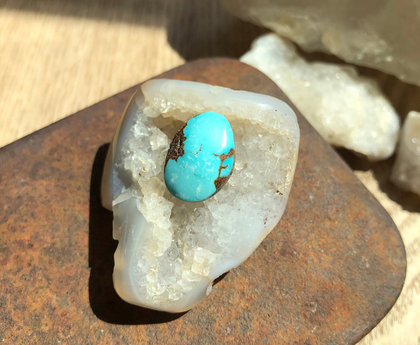 Silver Fox Nevada - Natural Turquoise Cabochon