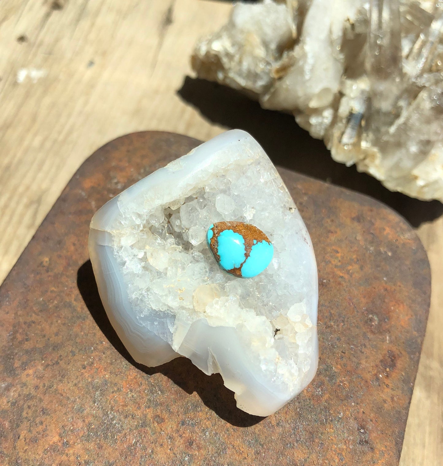 Silver Fox Nevada - Natural Turquoise Cabochon