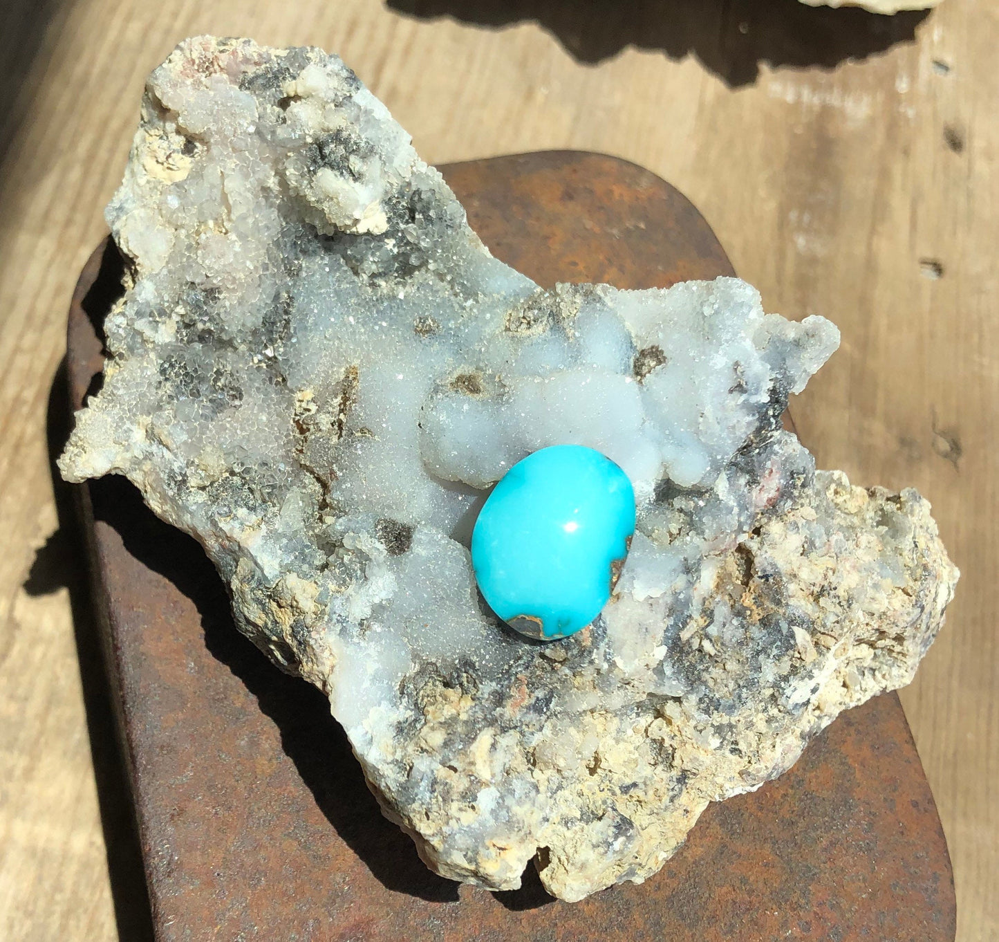 Silver Fox Nevada - Natural Turquoise Cabochon